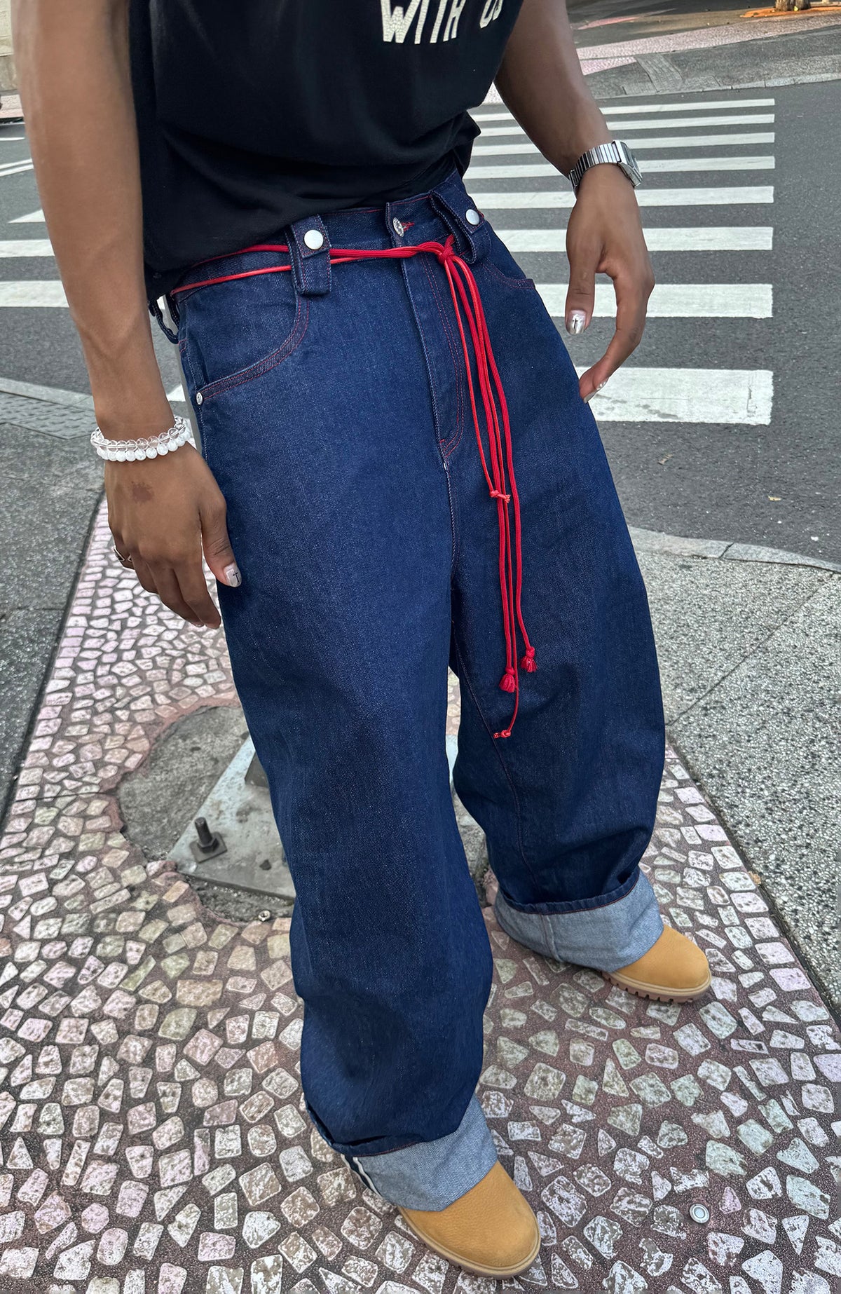STEEPC Red Selvedge Straight-Leg Jeans
