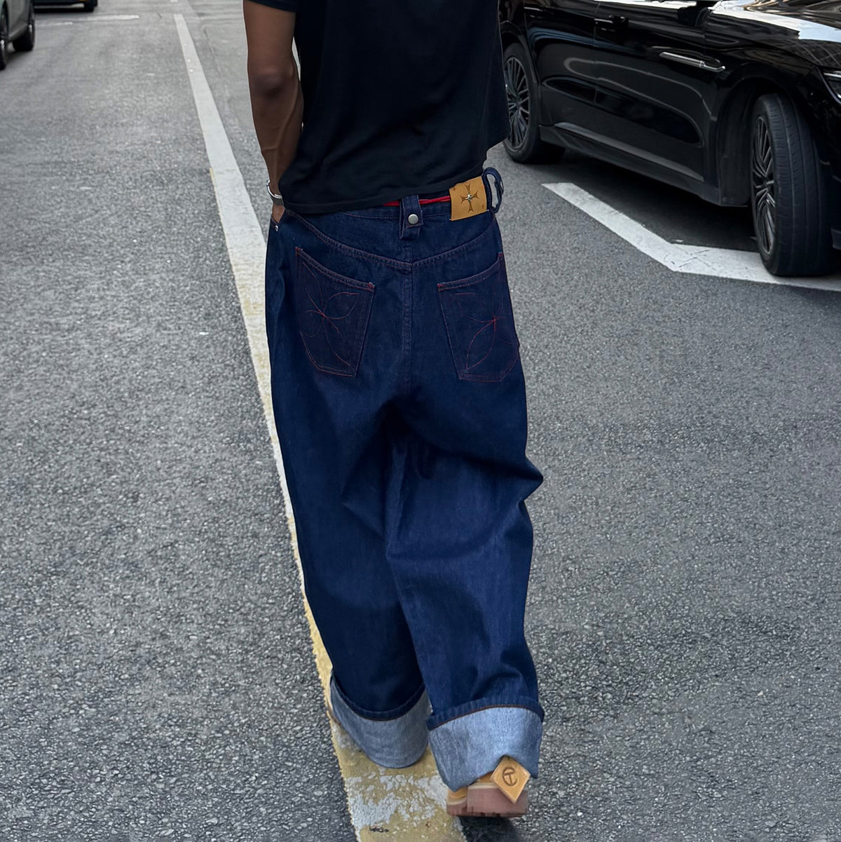 STEEPC Red Selvedge Straight-Leg Jeans