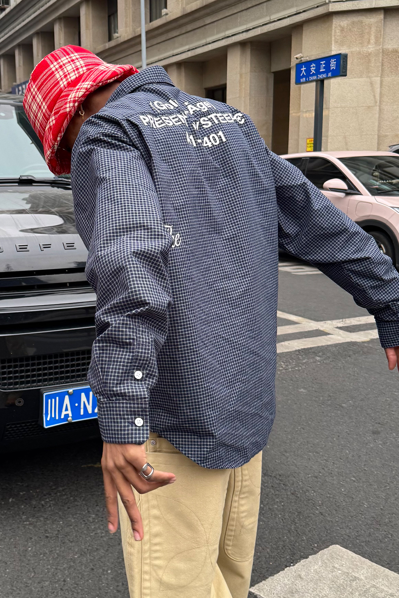 STEEPC Slogan Graphic Check Overshirt, premium urban and streetwear designers apparel on PROJECTISR.com, STEEPC