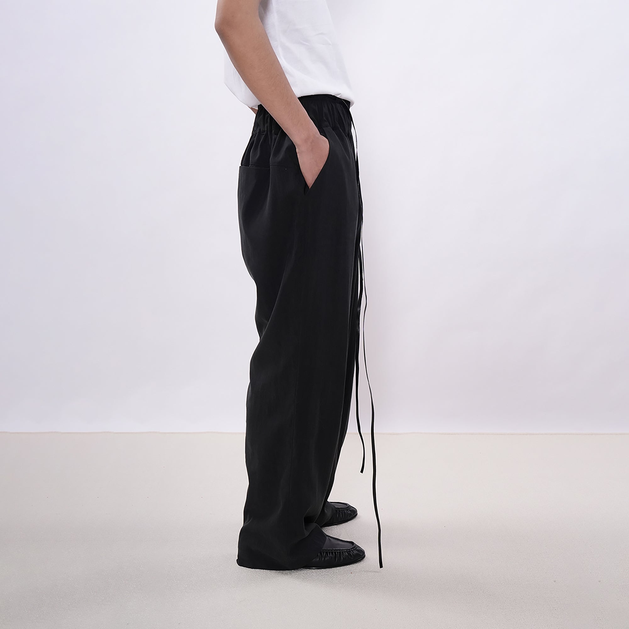 7440 37 1 Drawstring Fluid Wide-Leg Trousers, premium urban and streetwear designers apparel on PROJECTISR.com, 7440 37 1