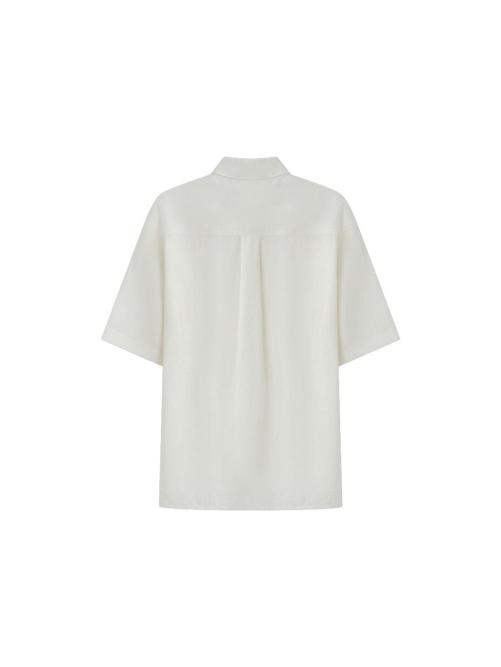OPICLOTH Retro Pintuck Ruffle Modal Blend Half Shirt