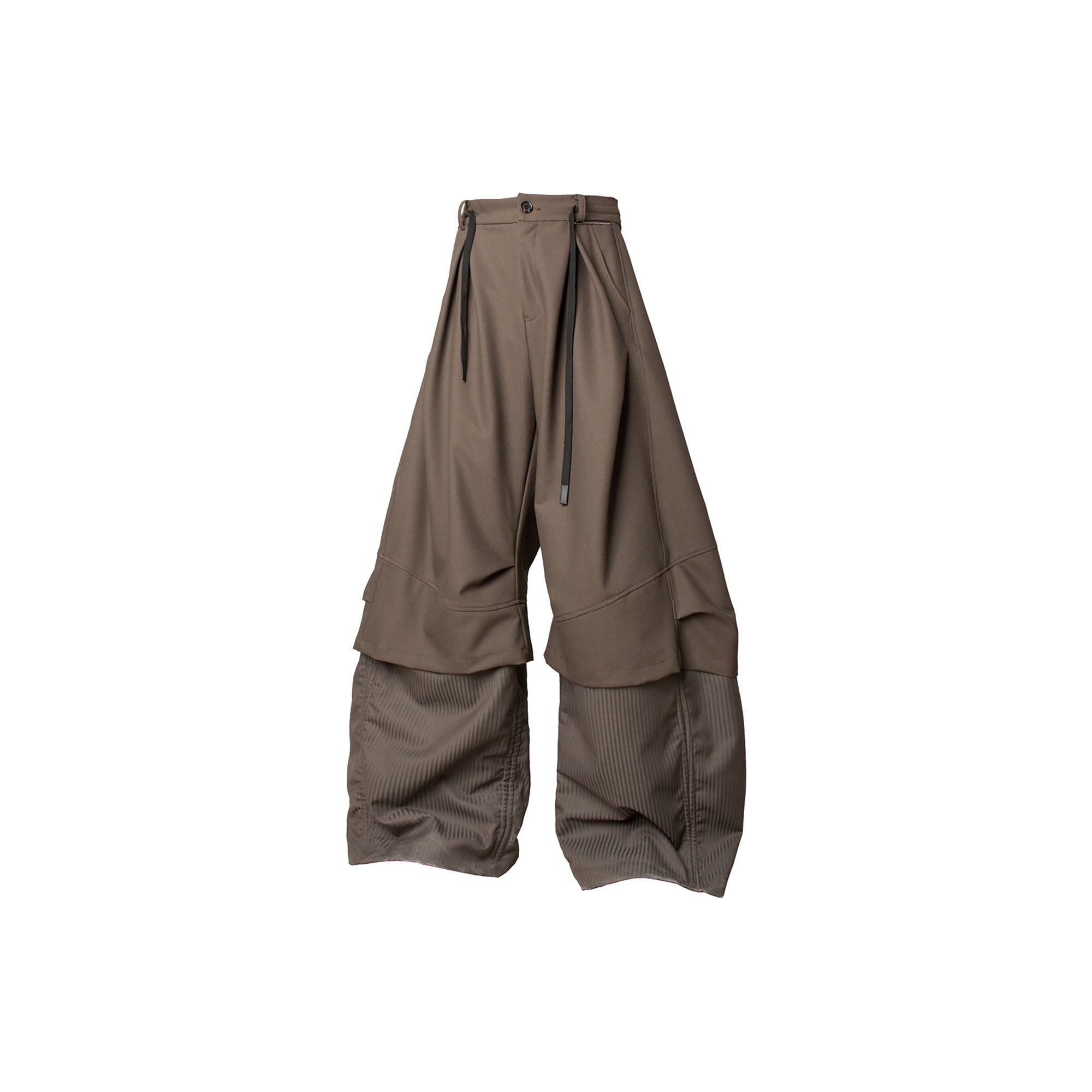 RELABEL Faux Layered Oversized Pants Brown