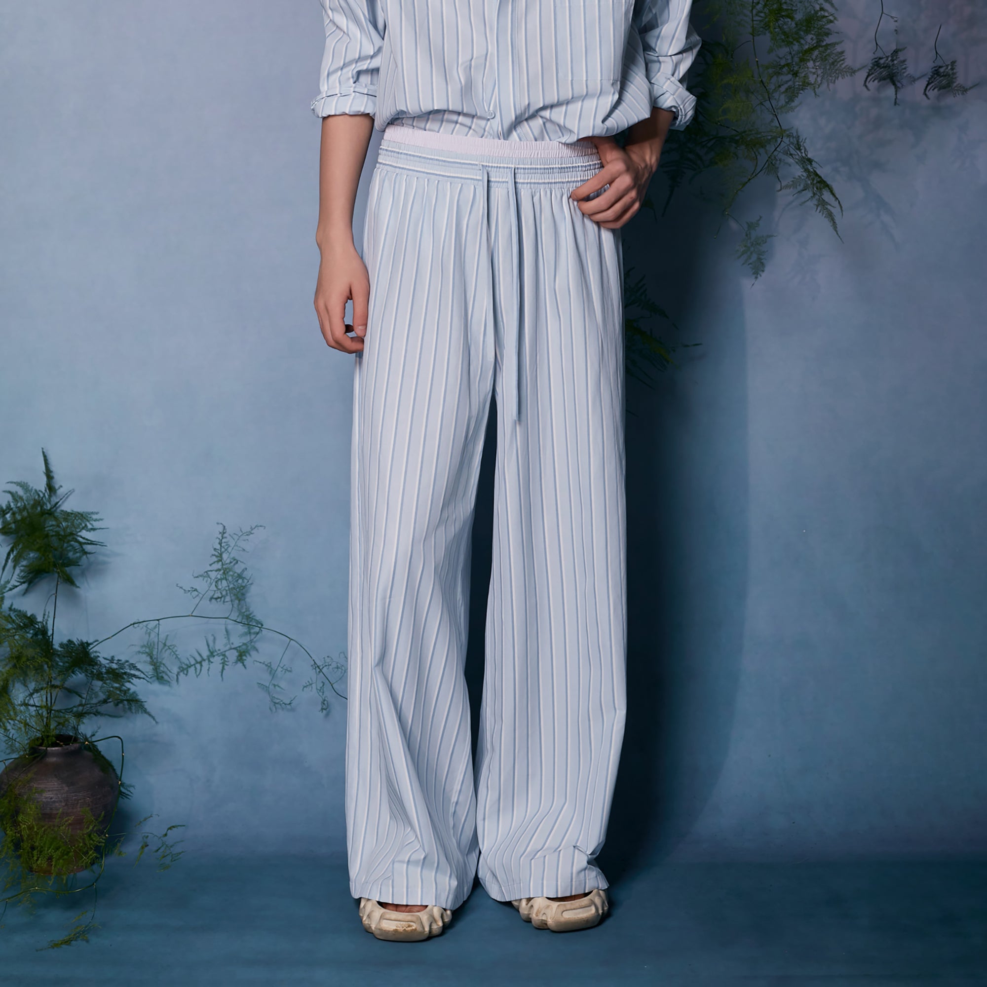 JIECHI Striped Wide-Leg Trousers, premium urban and streetwear designers apparel on PROJECTISR.com, JIECHI