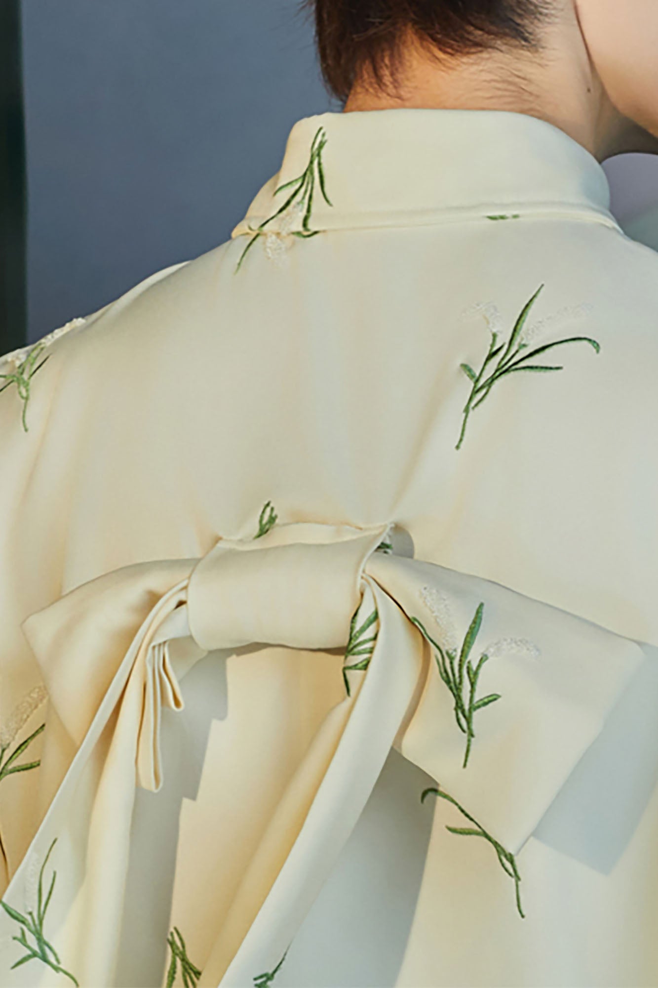 JIECHI Botanic Embroidery Bow Back Shirt, premium urban and streetwear designers apparel on PROJECTISR.com, JIECHI