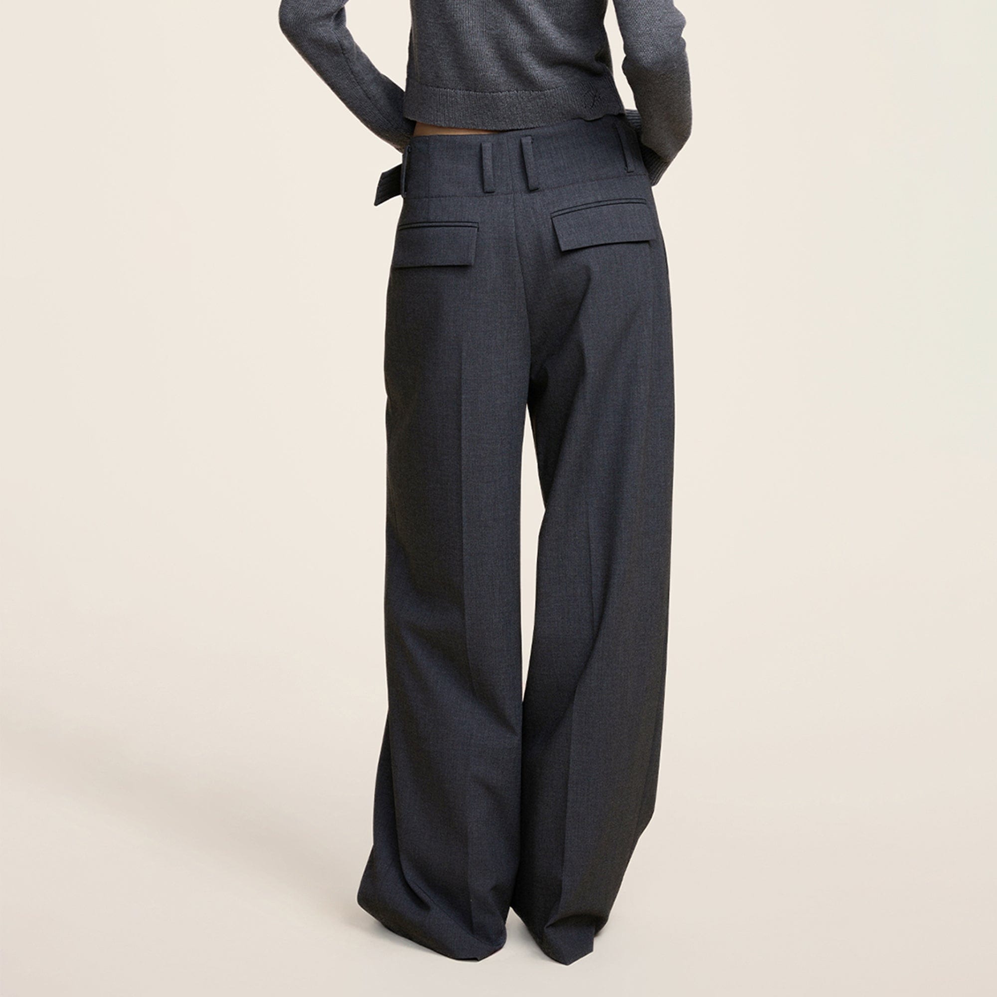 OPICLOTH Classic Pleated Belt Trousers