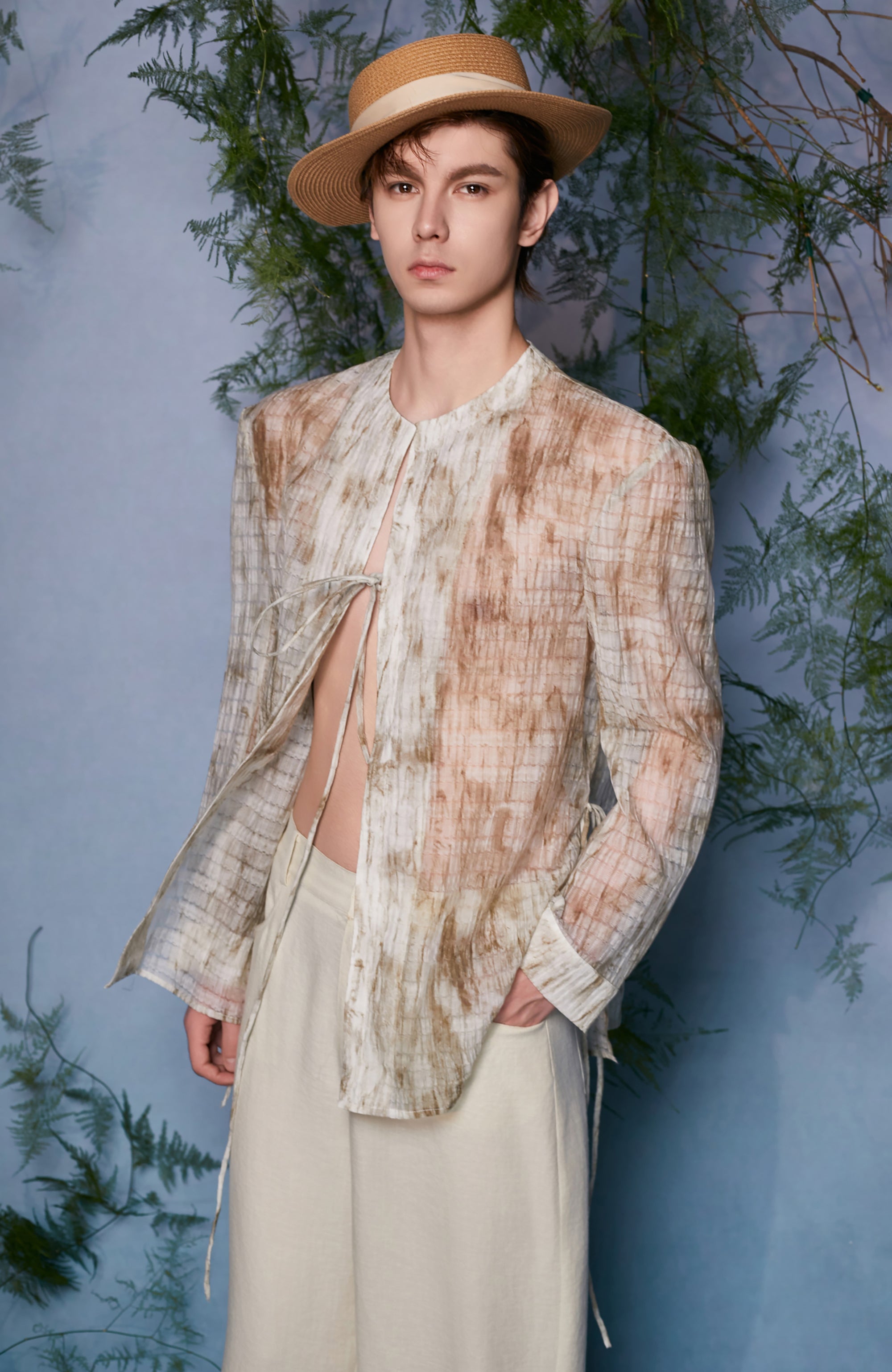 JIECHI Mandarin Wrap Closure Overshirt, premium urban and streetwear designers apparel on PROJECTISR.com, JIECHI