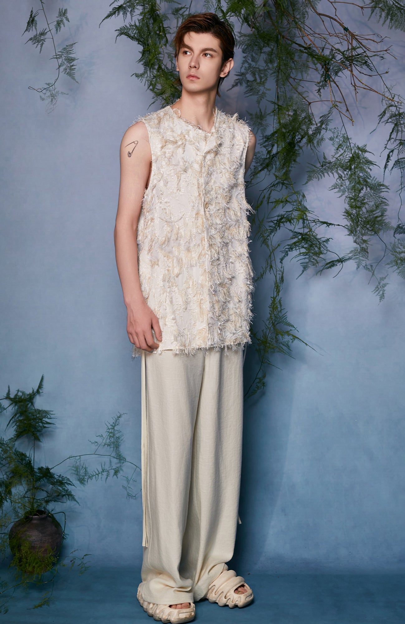 JIECHI Raw Fringe Layered Vest, premium urban and streetwear designers apparel on PROJECTISR.com, JIECHI