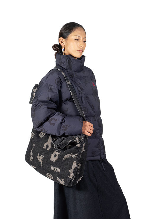 NERHI Asym Zip Full-Print Puffer Jacket