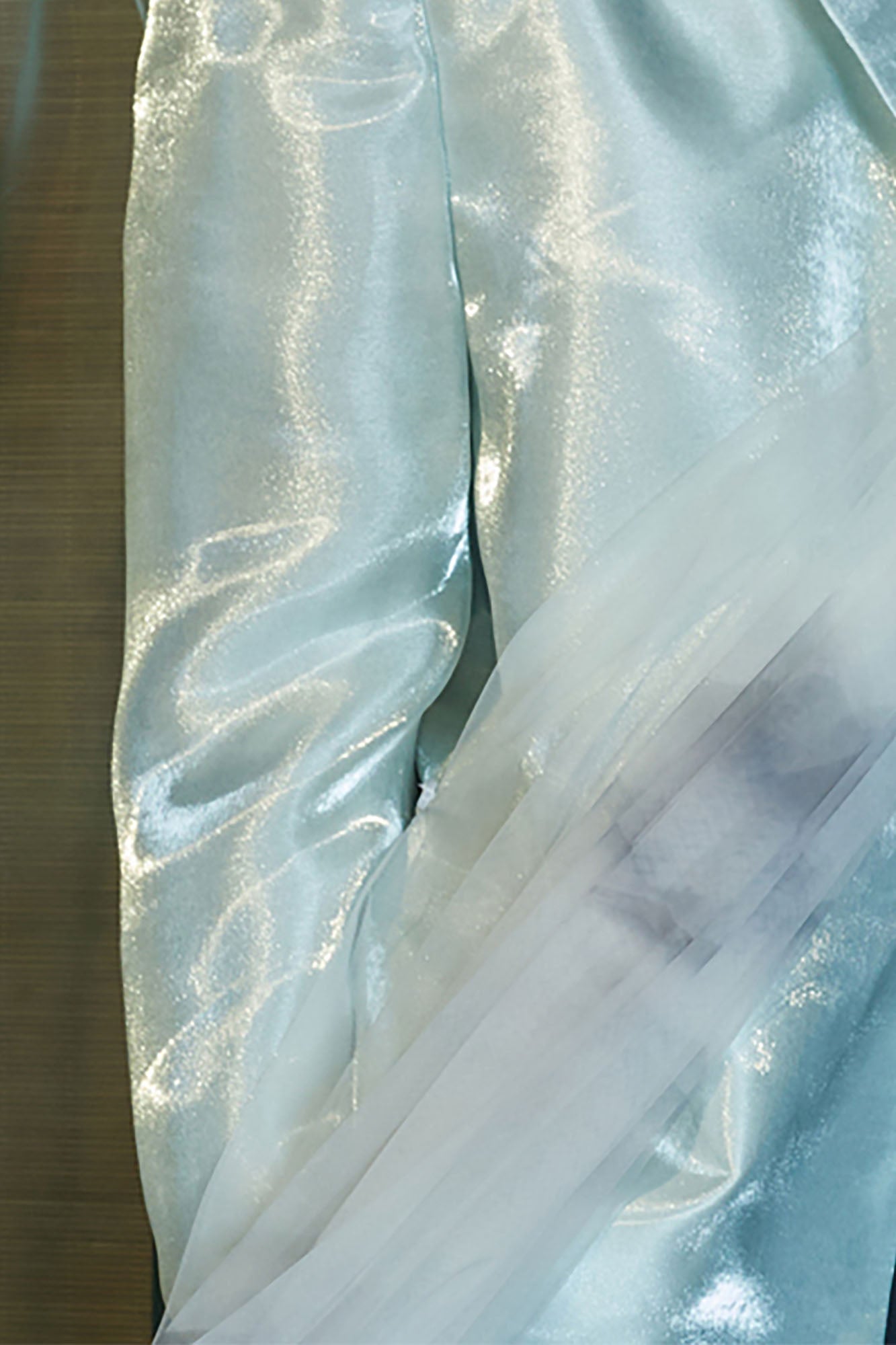 JIECHI Gradient Tulle Drape Satin Blazer, premium urban and streetwear designers apparel on PROJECTISR.com, JIECHI