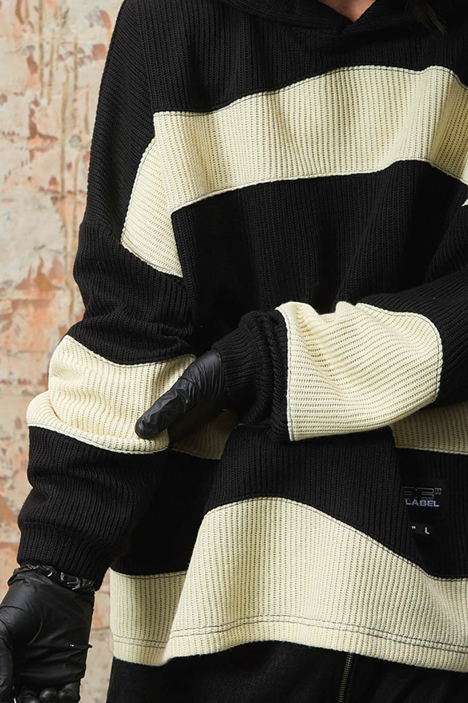 RELABEL Classic Oversized Striped Knitted Hoodie