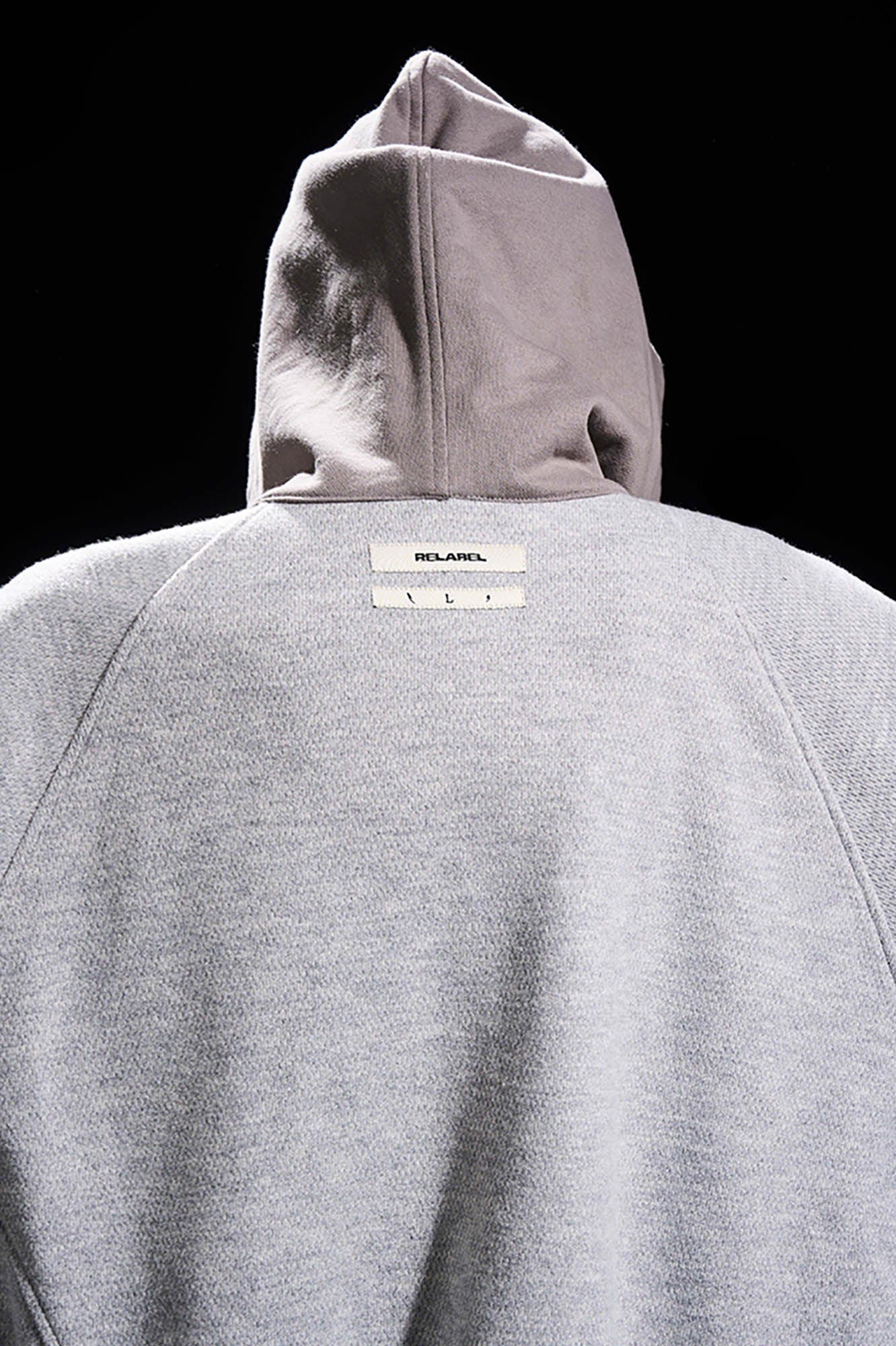 RELABEL Spliced Batwing Oversized Zip-Up Hoodie