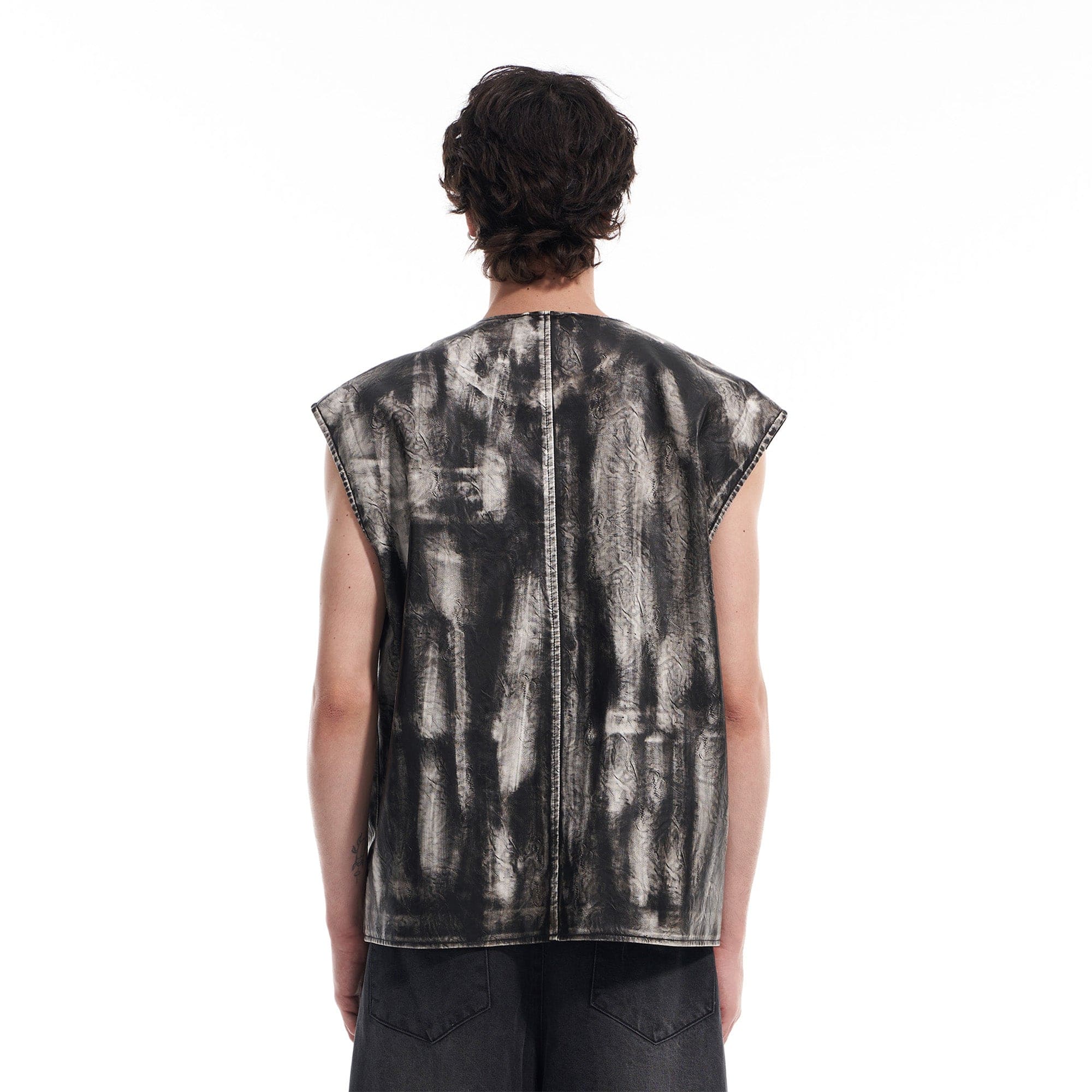 VANN VALRENCE Washed Grunge Paint Multi-Pocket Vest, premium urban and streetwear designers apparel on PROJECTISR.com, VANN VALRENCE