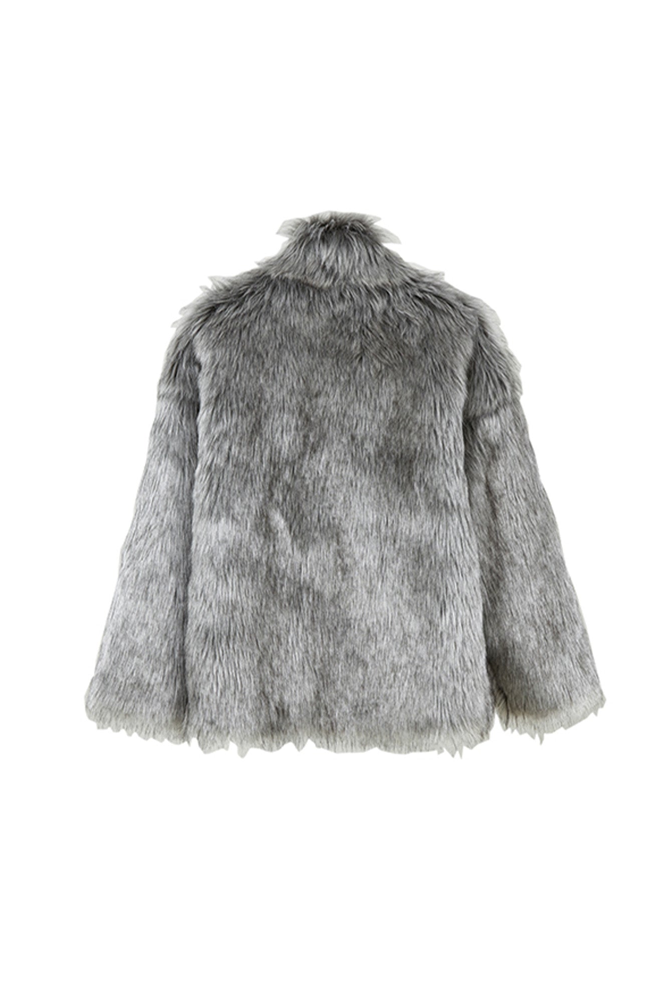 VANN VALRENCÉ Plush-Collar Volume-Fit Faux Fur Coat