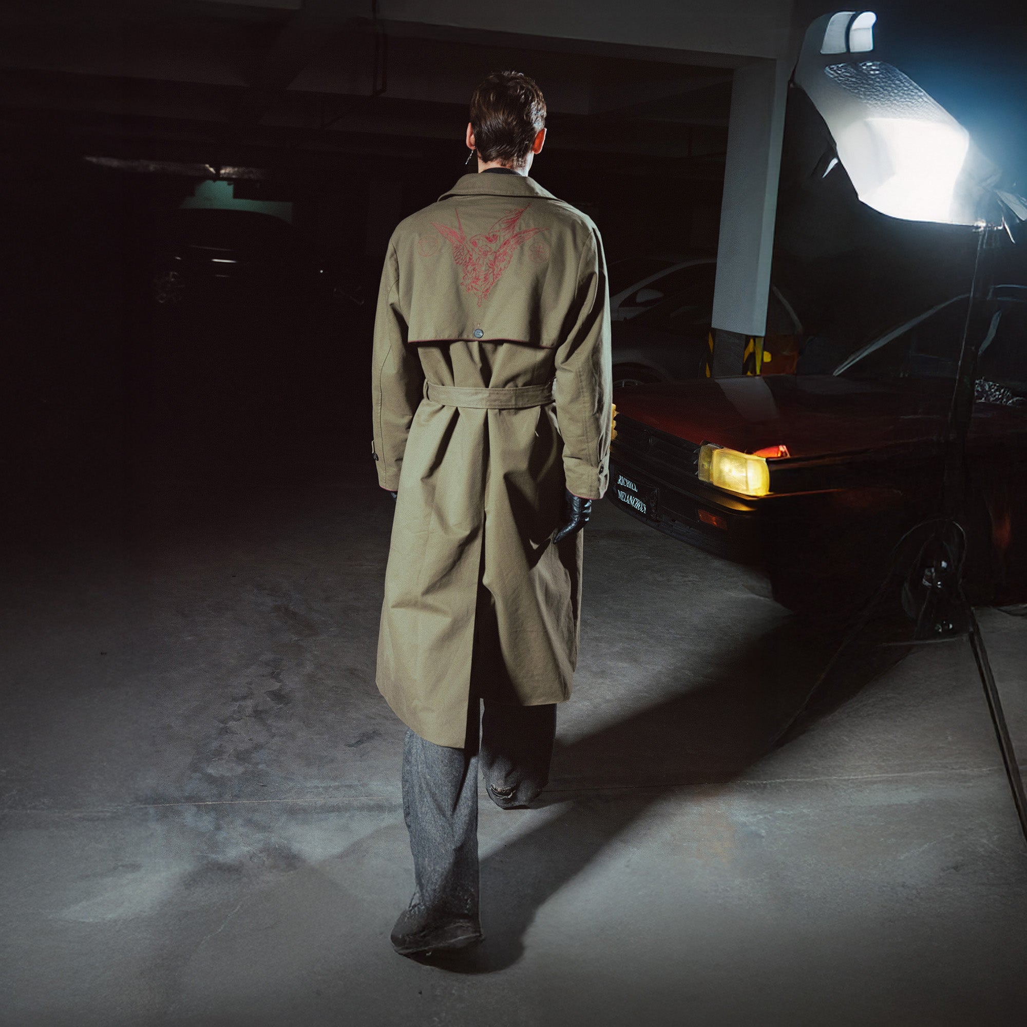 RICHILL Contrast Embroidered Trench Coat, premium urban and streetwear designers apparel on PROJECTISR.com, RICHILL