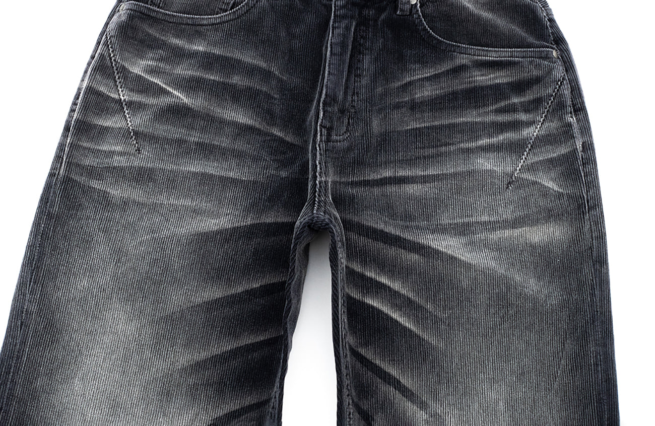 IN EXISTENCE Star Embroidered Corduroy Flare Jeans, premium urban and streetwear designers apparel on PROJECTISR.com, IN EXISTENCE