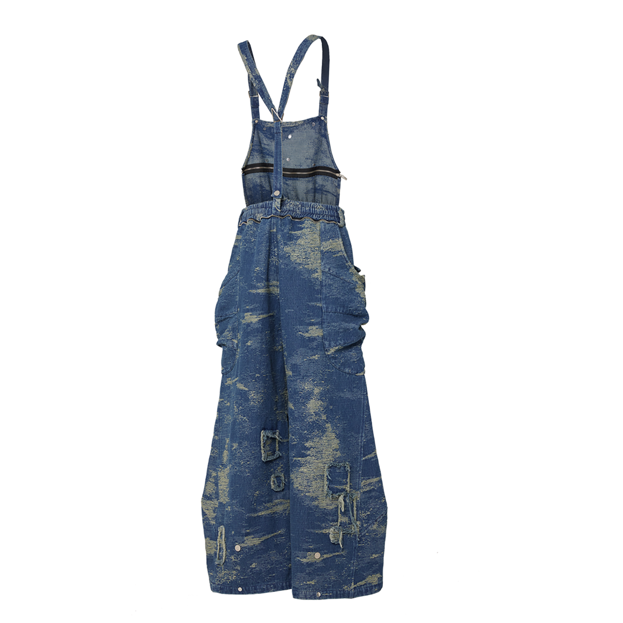 RELABEL Convertible Distressed Denim Overalls