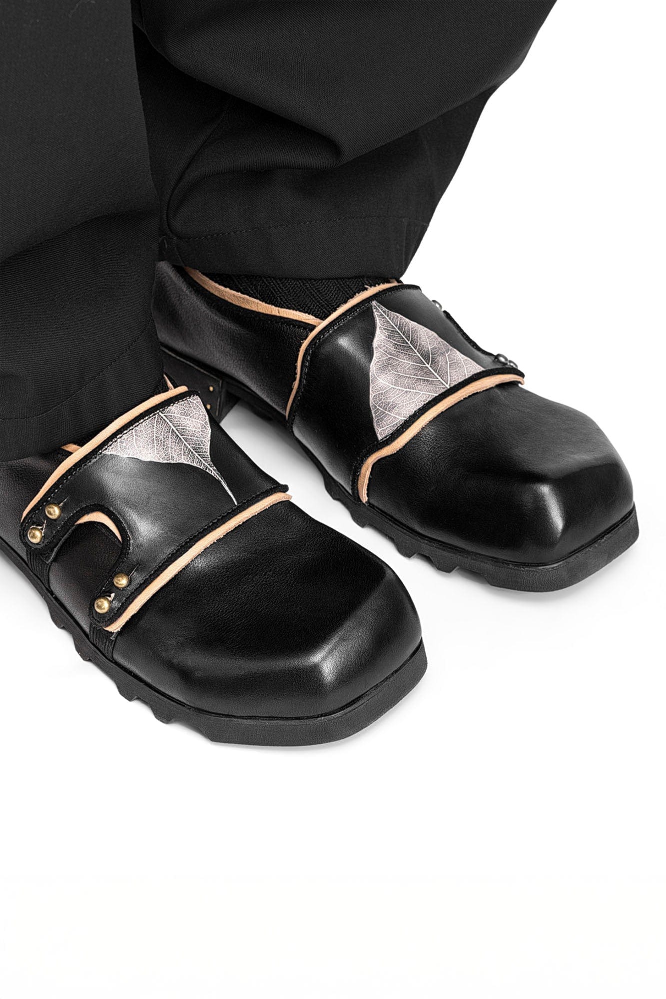 REWRITE×NO SENSE Leaf Cowhide Velcro Loafers, premium urban and streetwear designers apparel on PROJECTISR.com, REWRITE
