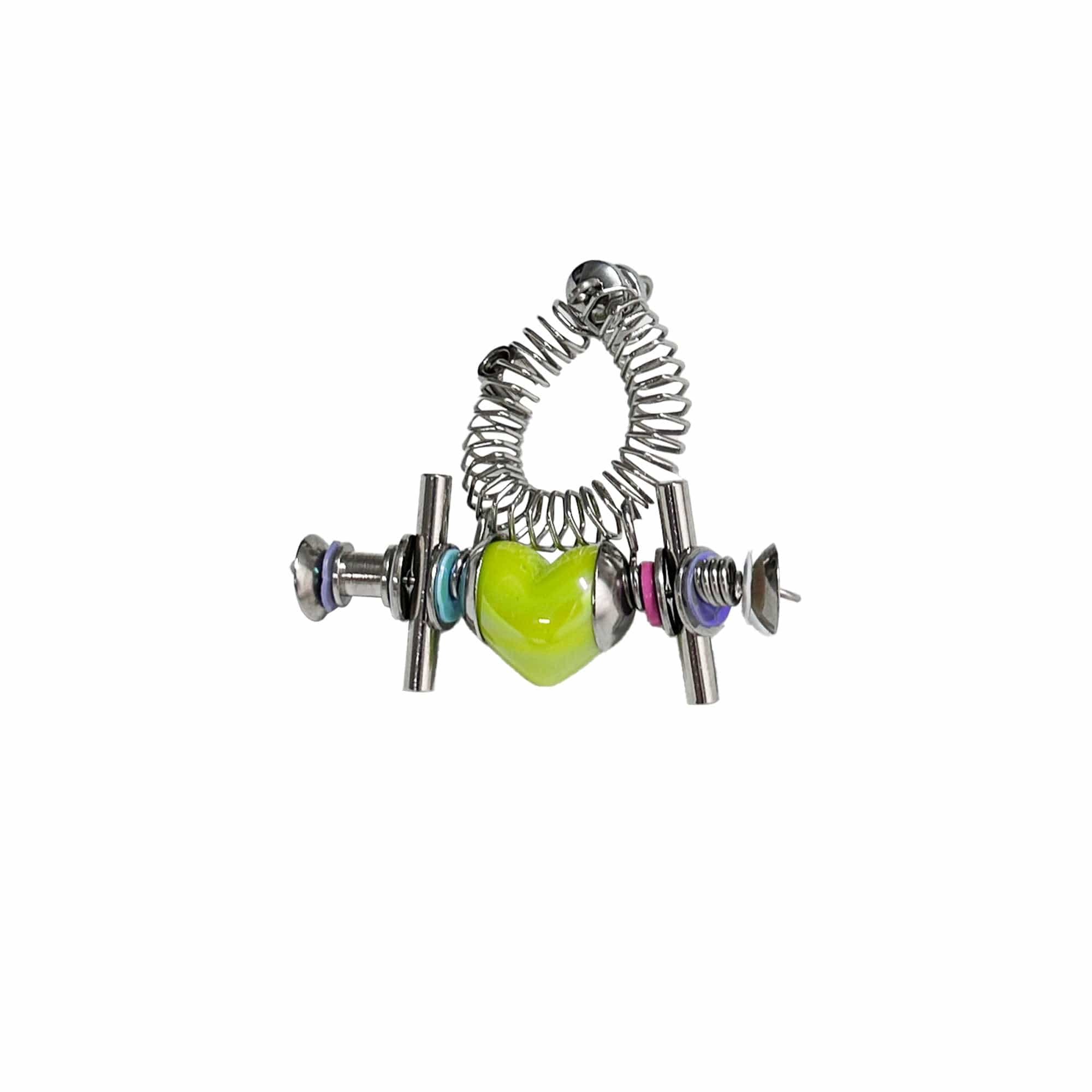 ILLUSORY Time Machine Neon Heart Spiral Coil Ring, premium urban and streetwear designers apparel on PROJECTISR.com, ILLUSORY