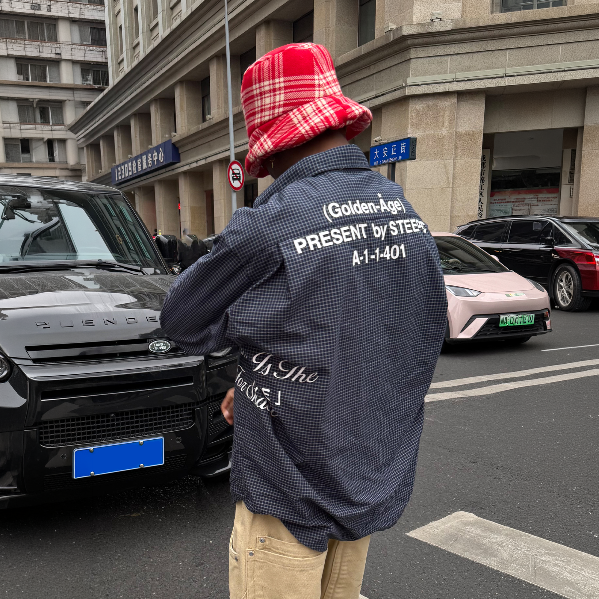 STEEPC Slogan Graphic Check Overshirt, premium urban and streetwear designers apparel on PROJECTISR.com, STEEPC