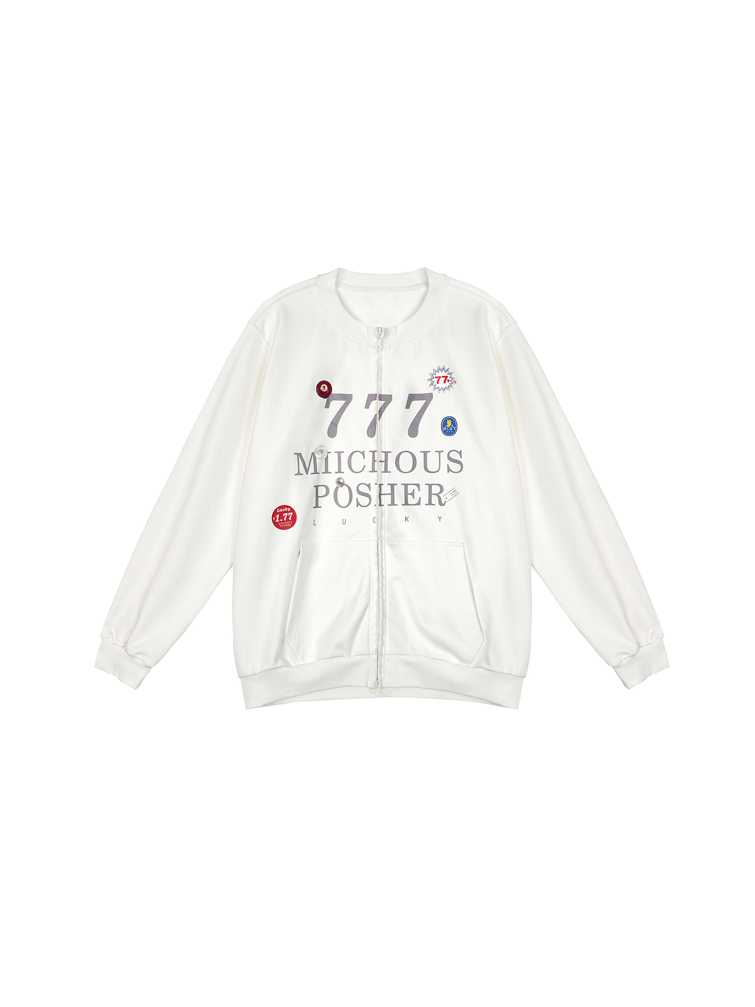 MIICHOUS Lucky 777 Graphic Zip Sweatshirt