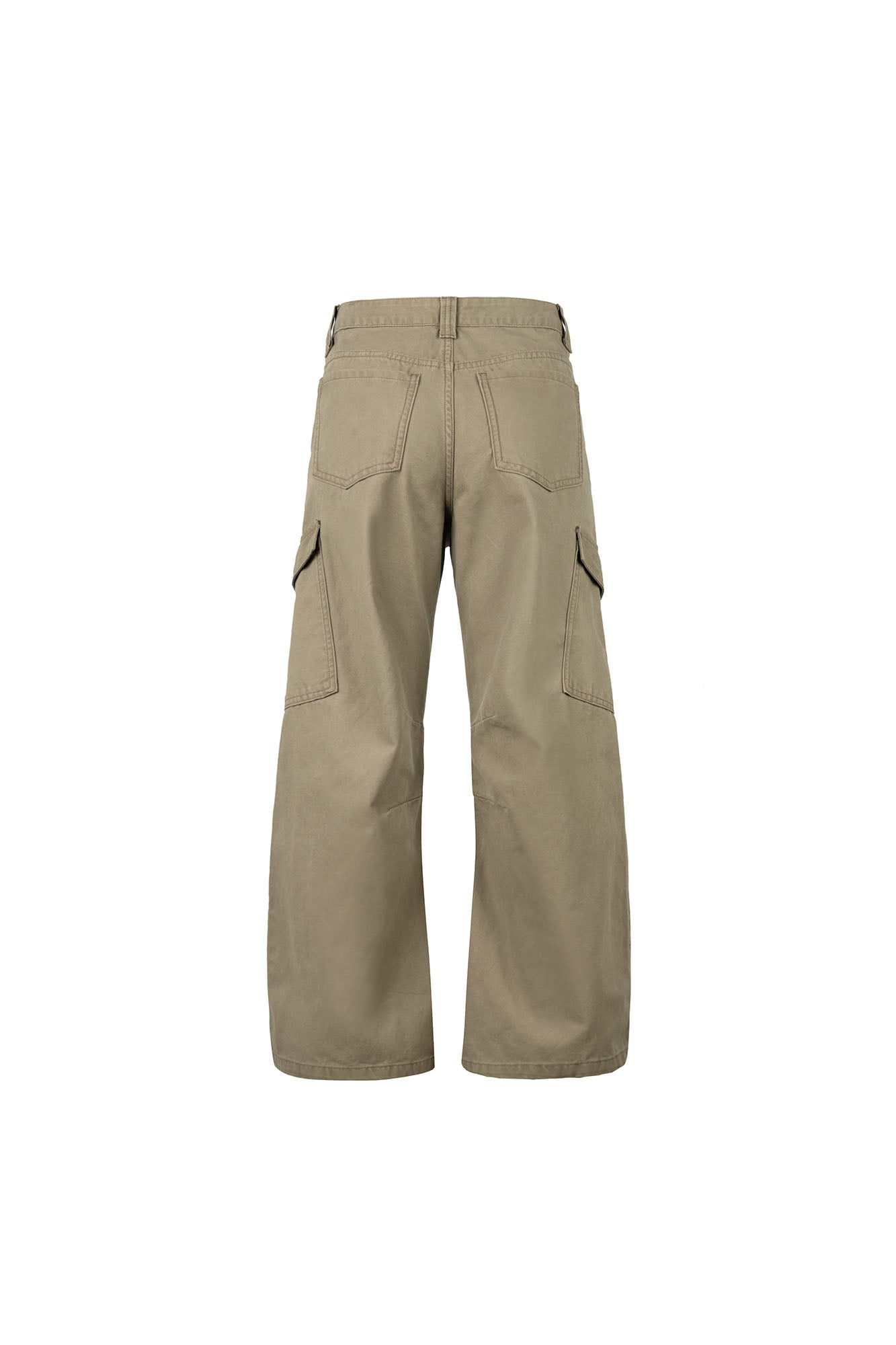 OKAYTHXBYE Washed Button Flap-Pocket Cargo Pants