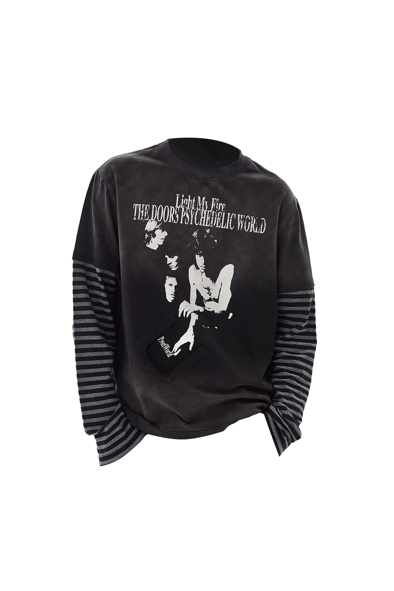 PASET Retro Portrait Graphic Layered Long-Sleeve Tee