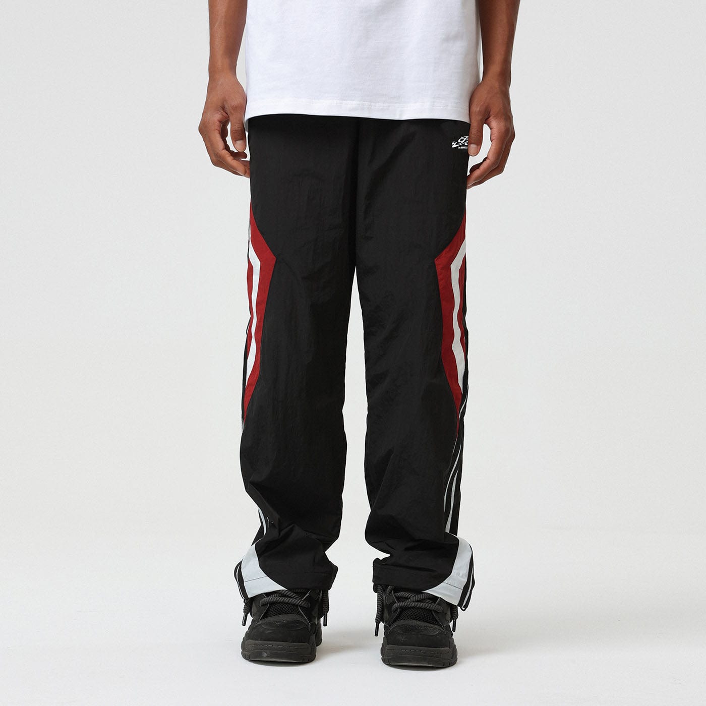 BONELESS Deconstructed Contrast Straight Pants, premium urban and streetwear designers apparel on PROJECTISR.com, BONELESS