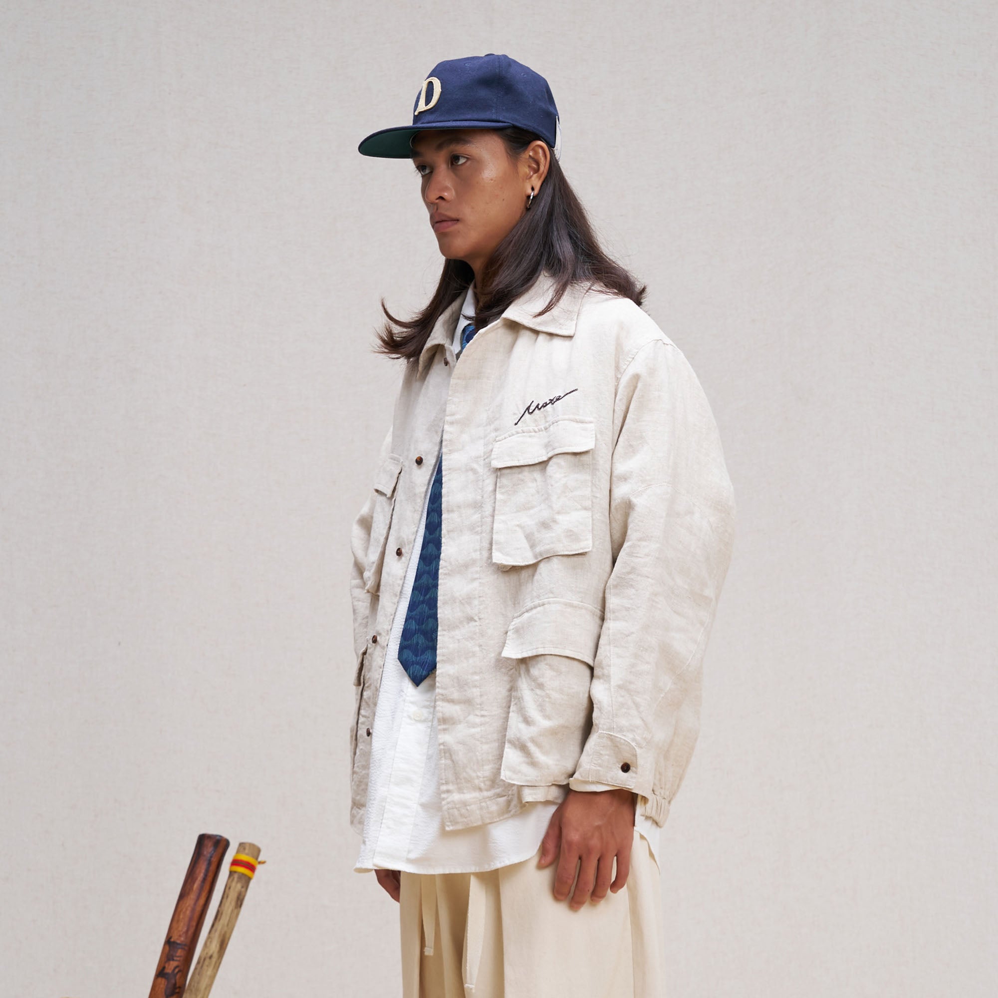 UNLIMITED MOTE Multi-Pocket Linen Shirt