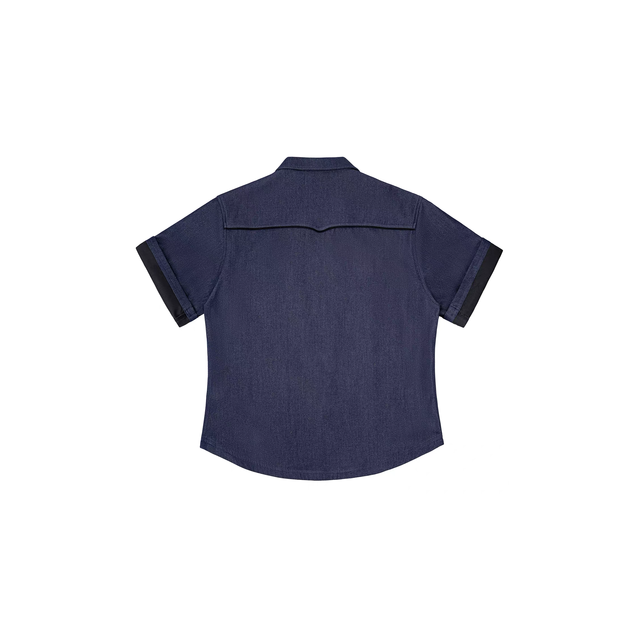 ESAIAS Asymmetrical Rivet-Strap Half Shirt