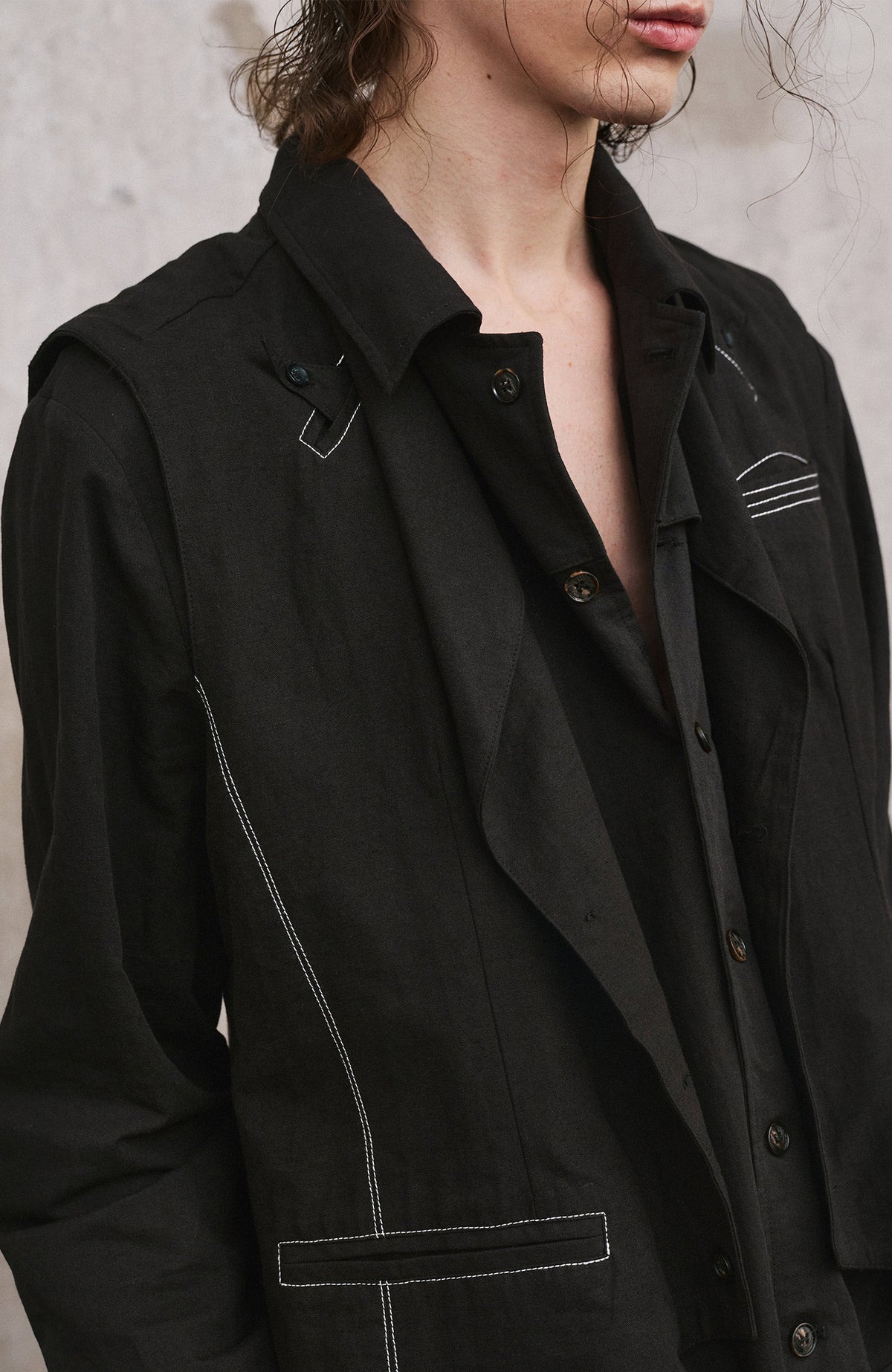 ILNya Nieternite Nifutur Detachable Vest Layered Long-Sleeve Shirt