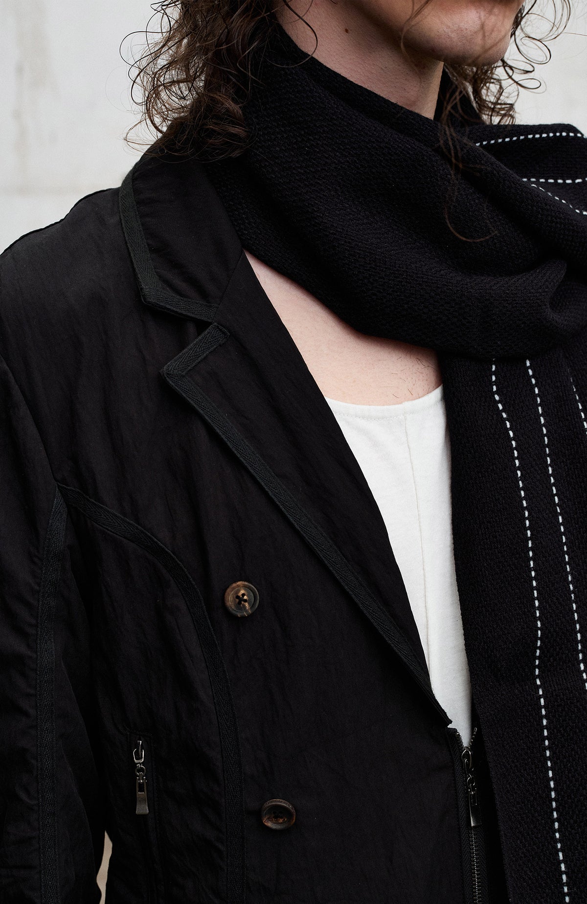 ILNya Nieternite Nifutur Deconstructed Napoleon-Button Blazer Jacket