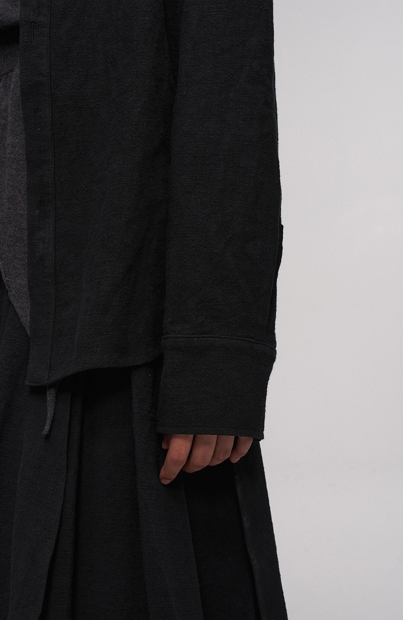 ILNya Nieternite Nifutur Asymmetric Drape Panel Ramie-Blend Shirt, premium urban and streetwear designers apparel on PROJECTISR.com, ILNya Nieternite Nifutur