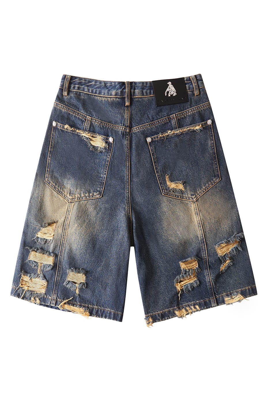 FACEONLAB Distressed Oversized Denim Shorts