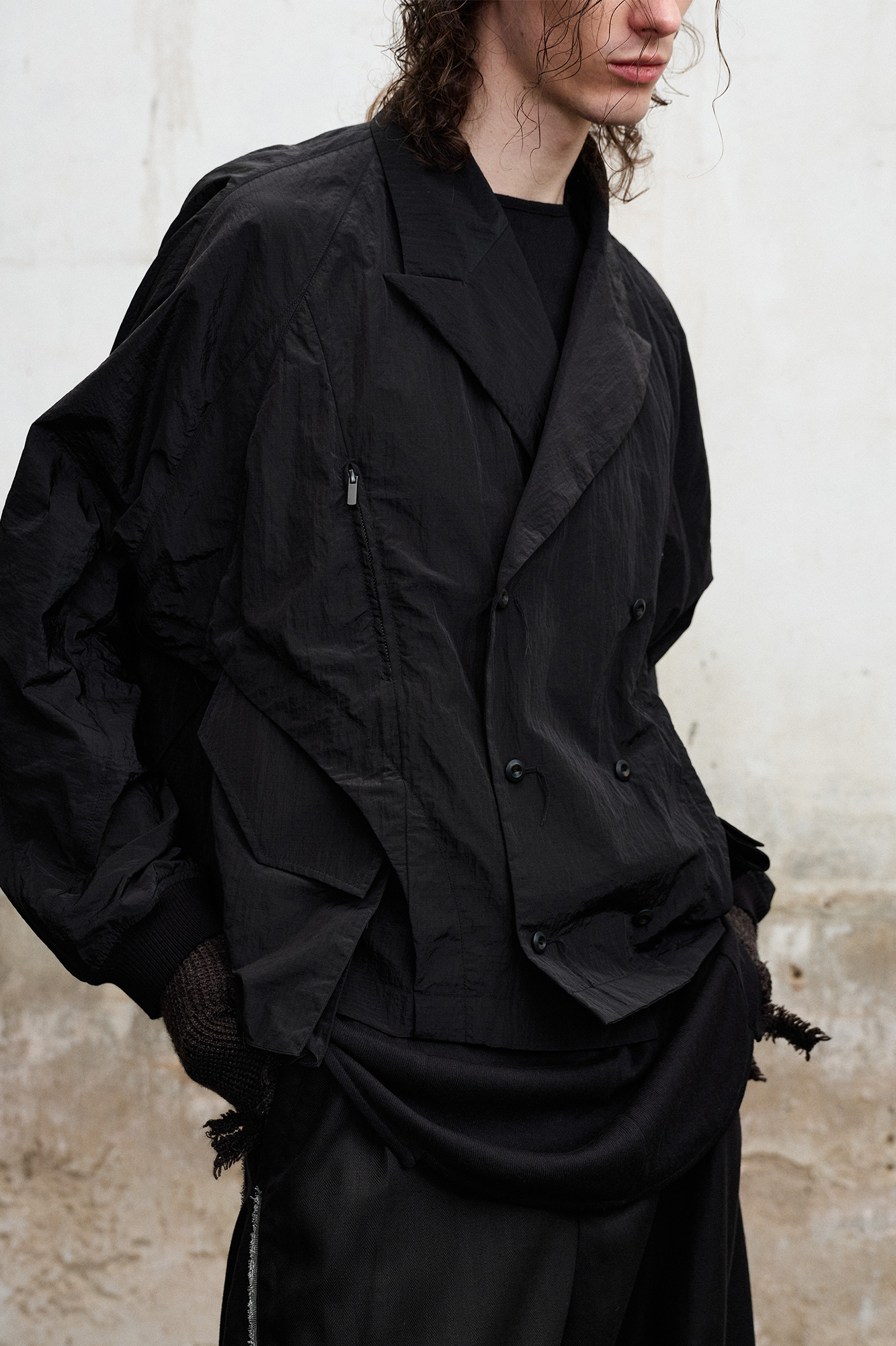 ILNya Nieternite Nifutur Wingsuit Double-Breasted Blazer Jacket, premium urban and streetwear designers apparel on PROJECTISR.com, ILNya Nieternite Nifutur