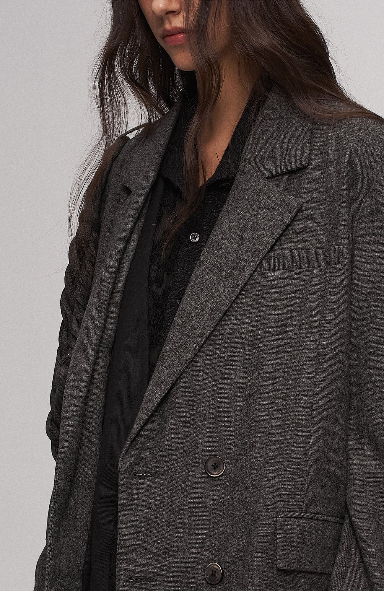 ILNya Nieternite Nifutur Rope Wrap Wool-Blend Suit Jacket