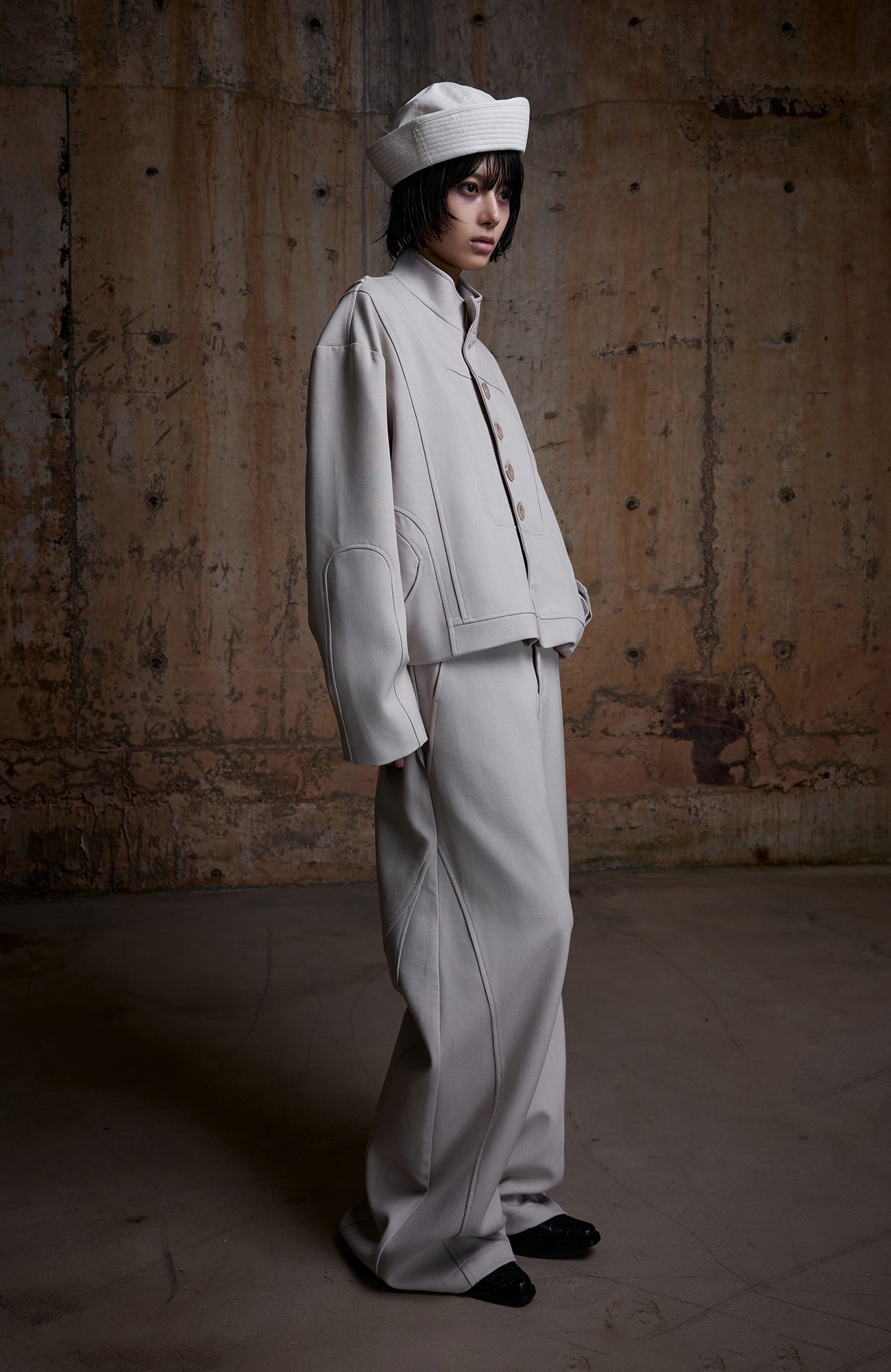 2000RSK Spliced Lace-Up Mock-Neck Jacket