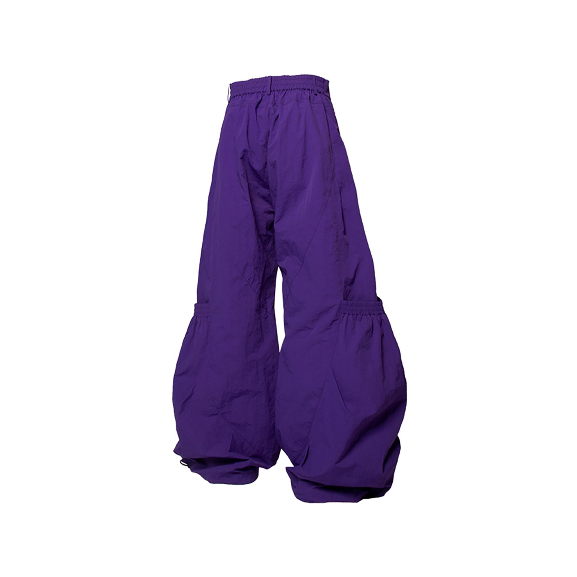 RELABEL Big-Pocket Pleated Oversized Curved Pants Purple, premium urban and streetwear designers apparel on PROJECTISR.com, RELABEL