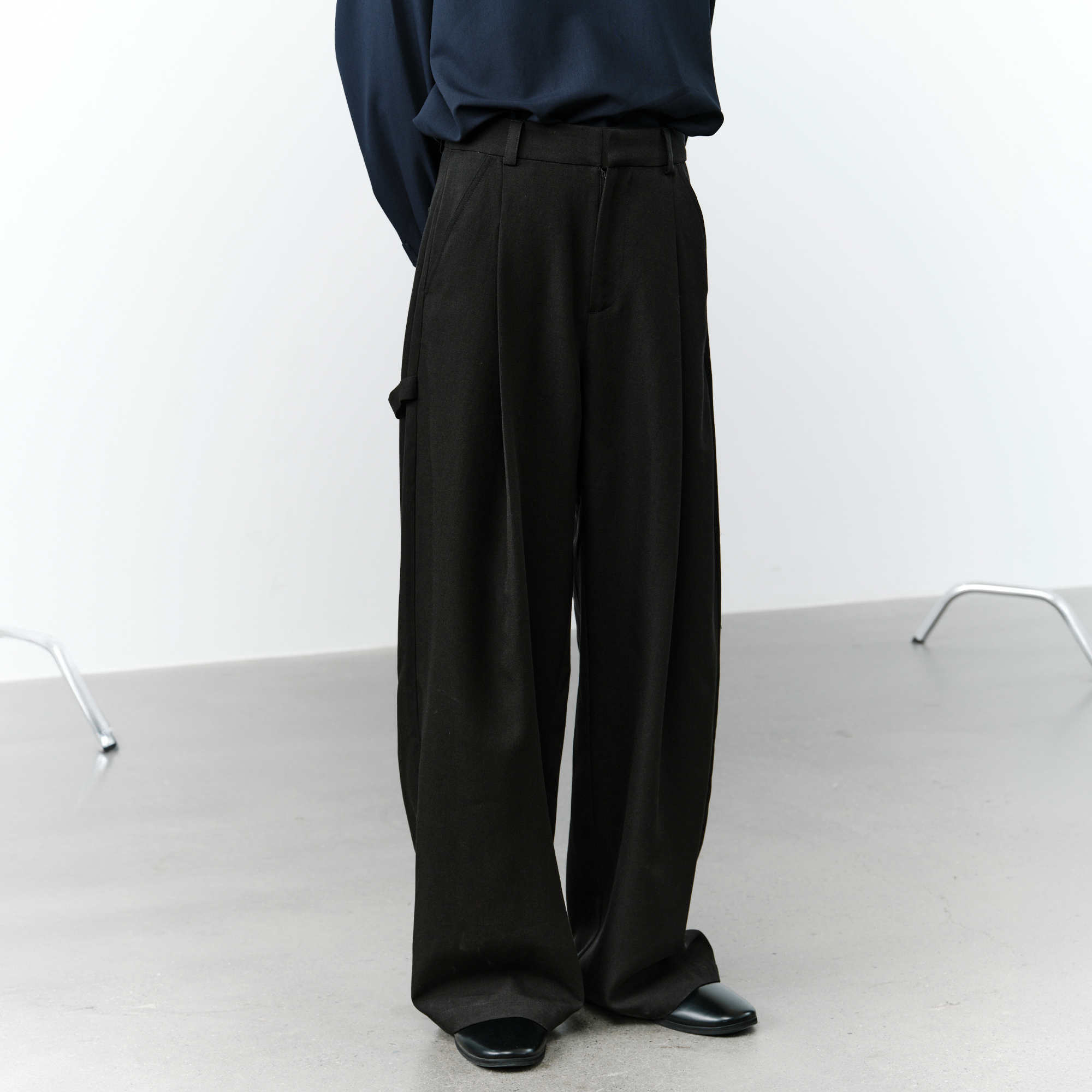 GRAINMUSTARD Minimal Draped Wide-Leg Trousers, premium urban and streetwear designers apparel on PROJECTISR.com, GRAINMUSTARD