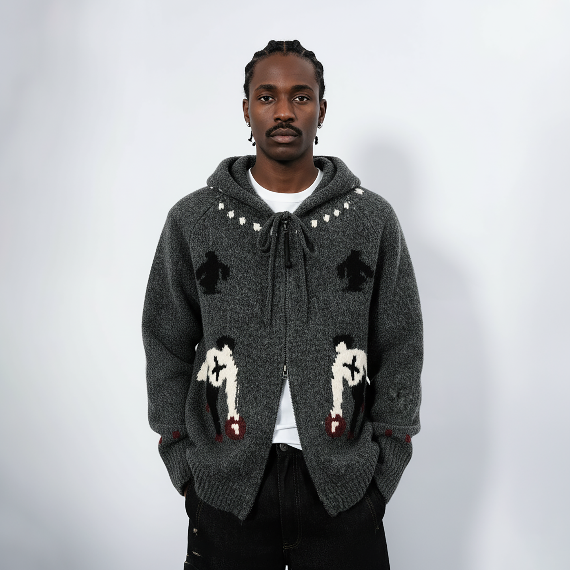 7440 37 1 Fair Isle Wool-Blend Hooded Cardigan, premium urban and streetwear designers apparel on PROJECTISR.com, 7440 37 1