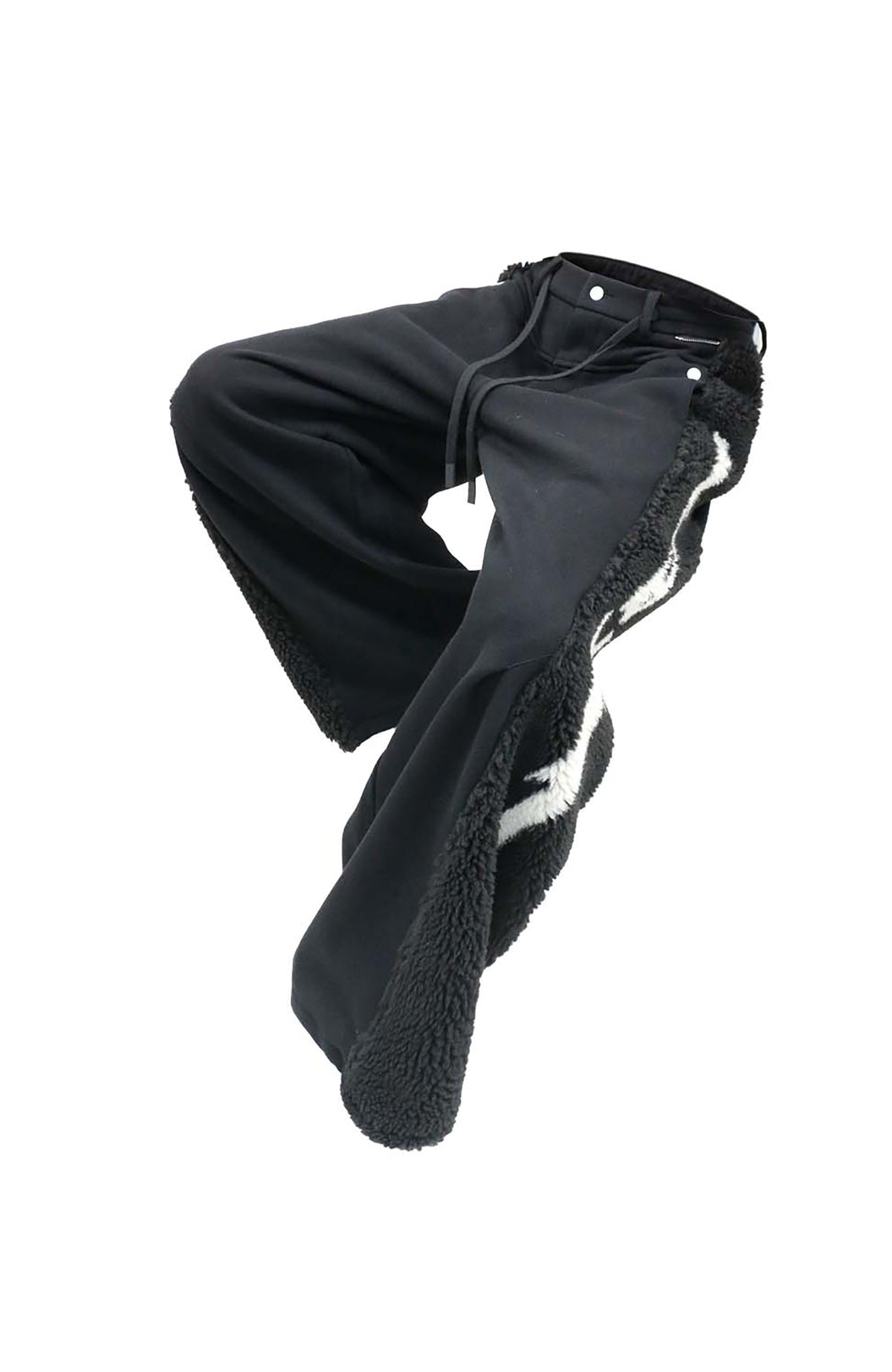 RELABEL Skeleton Graphic Spliced Deconstructed Wide-Leg Pants, premium urban and streetwear designers apparel on PROJECTISR.com, RELABEL