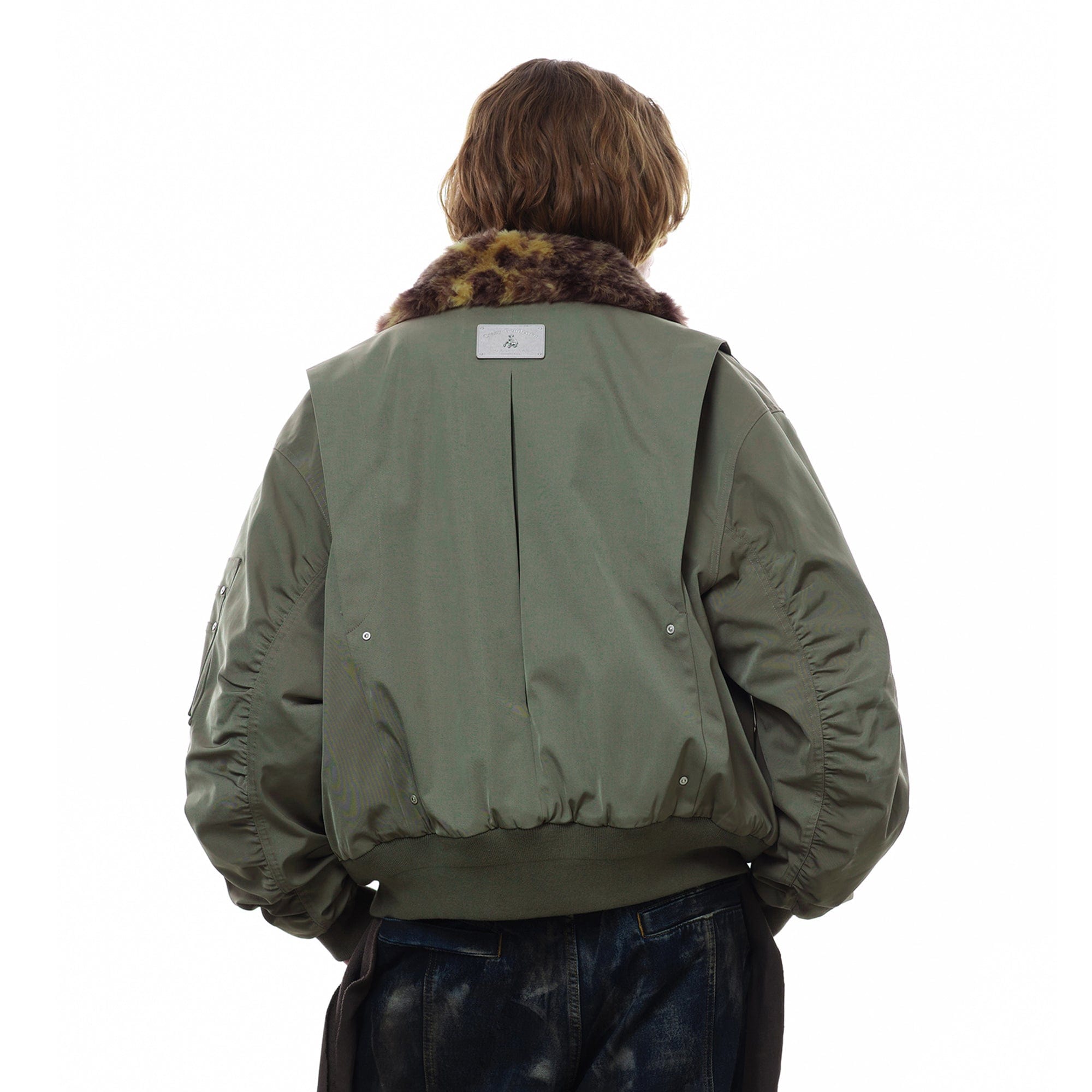 FACEONLAB Fleece-Lined B-15 BOMBER Jacket Green