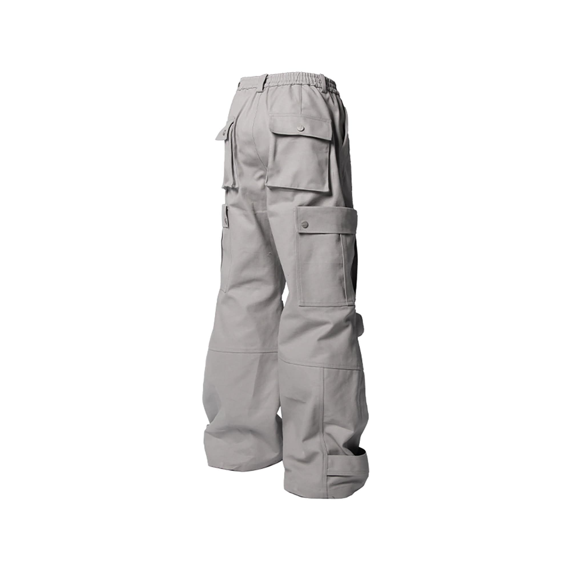 RELABEL Multi-Pocket Oversized Workwear Cargo Pants Gray, premium urban and streetwear designers apparel on PROJECTISR.com, RELABEL