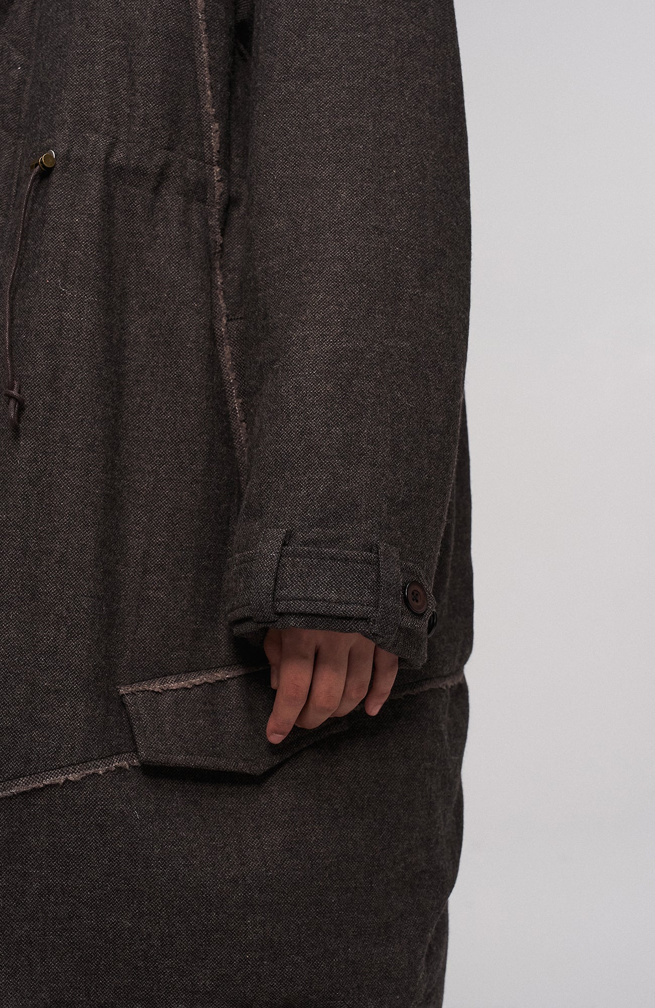 ILNya Nieternite Nifutur Asym Hem Drawcord Wool-Blend Parka