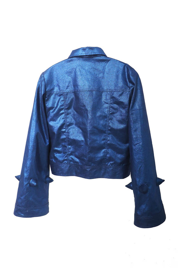 EMBRYO Metallic Sheen Embossed Spiked Sleeve Jacket, premium urban and streetwear designers apparel on PROJECTISR.com, EMBRYO