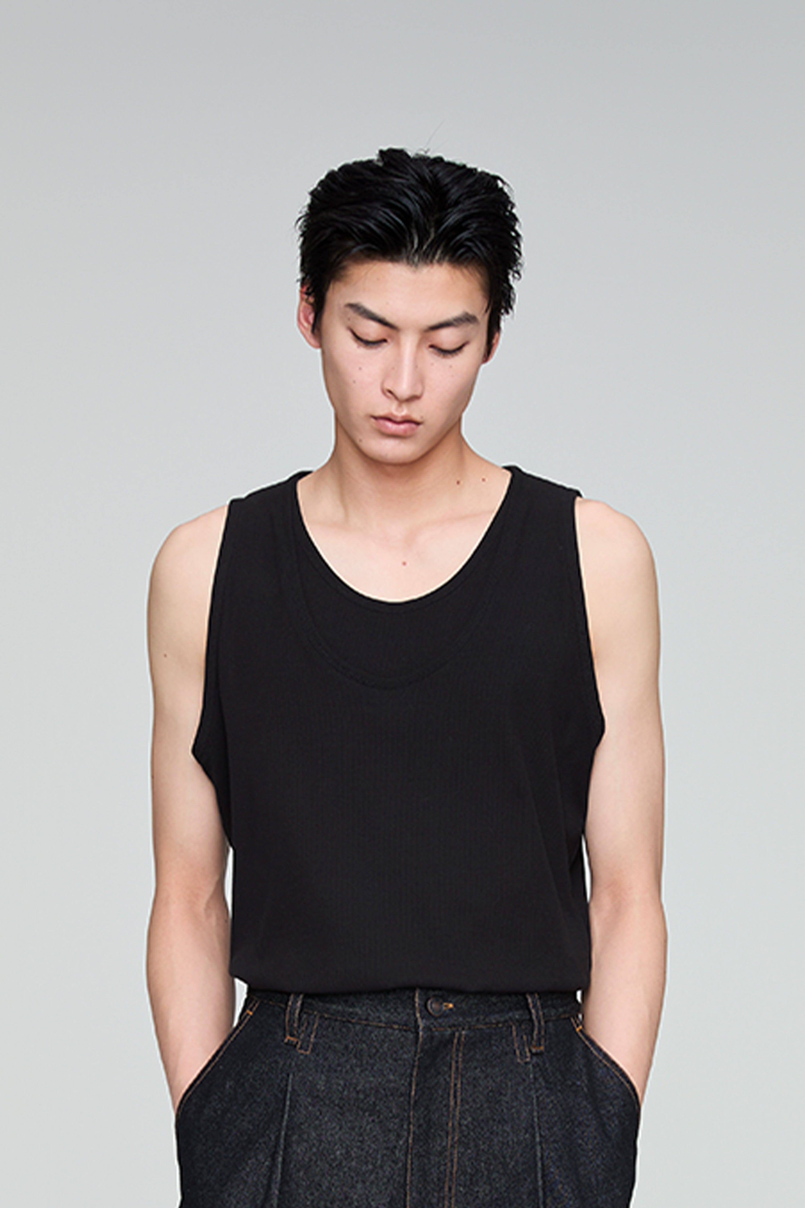 OPICLOTH Double-Layer Ribbed Tank Top, premium urban and streetwear designers apparel on PROJECTISR.com, OPICLOTH