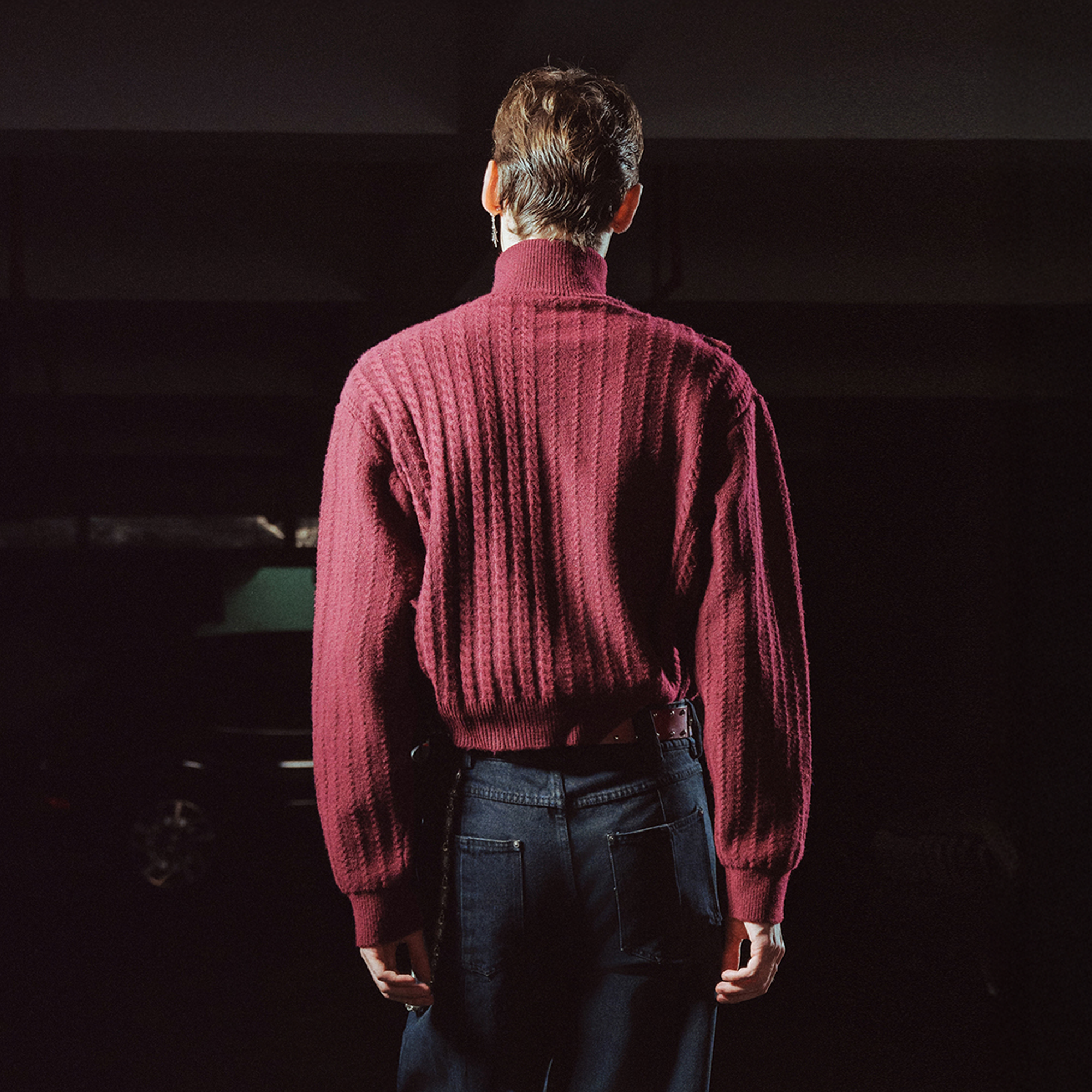 RICHILL Asym Buttoned Cable-Knit Sweater, premium urban and streetwear designers apparel on PROJECTISR.com, RICHILL