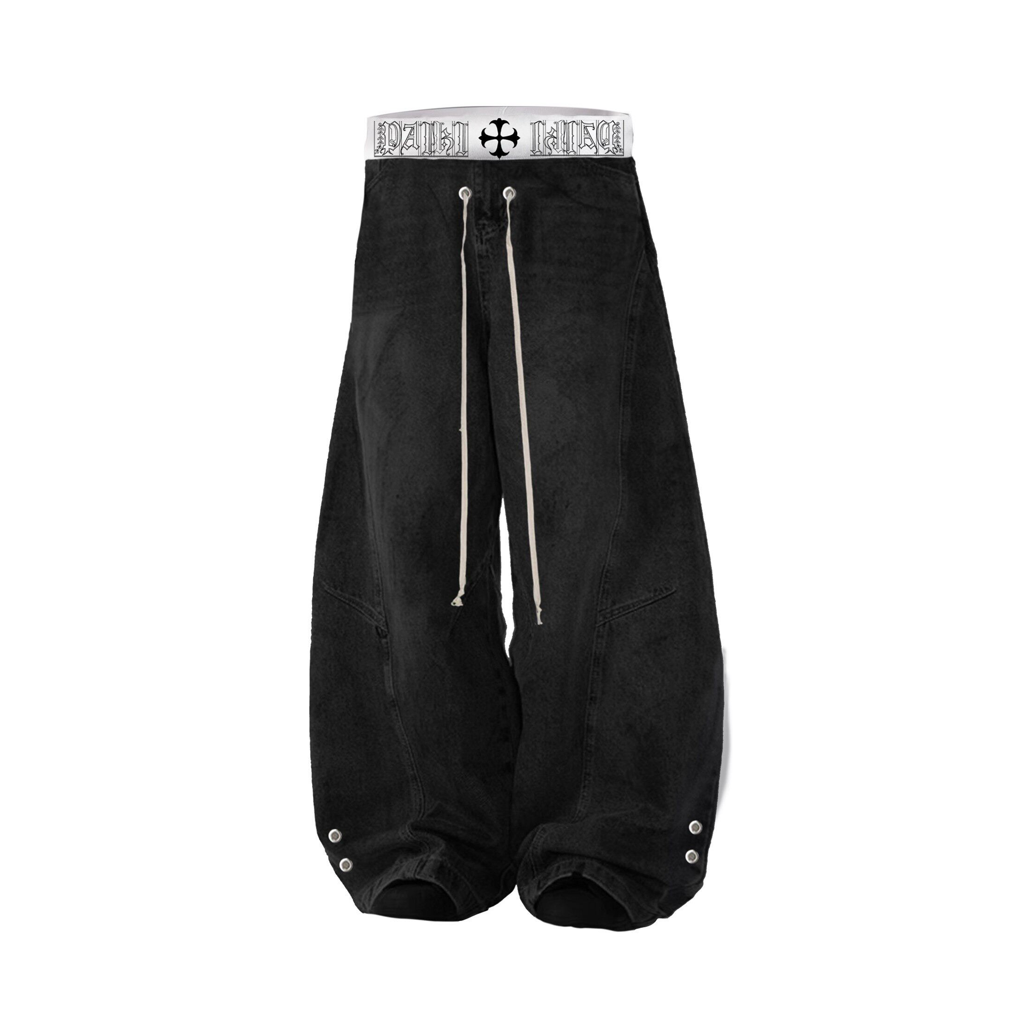 PAIKI Boxing Velvet Curved Wide-Leg Pants