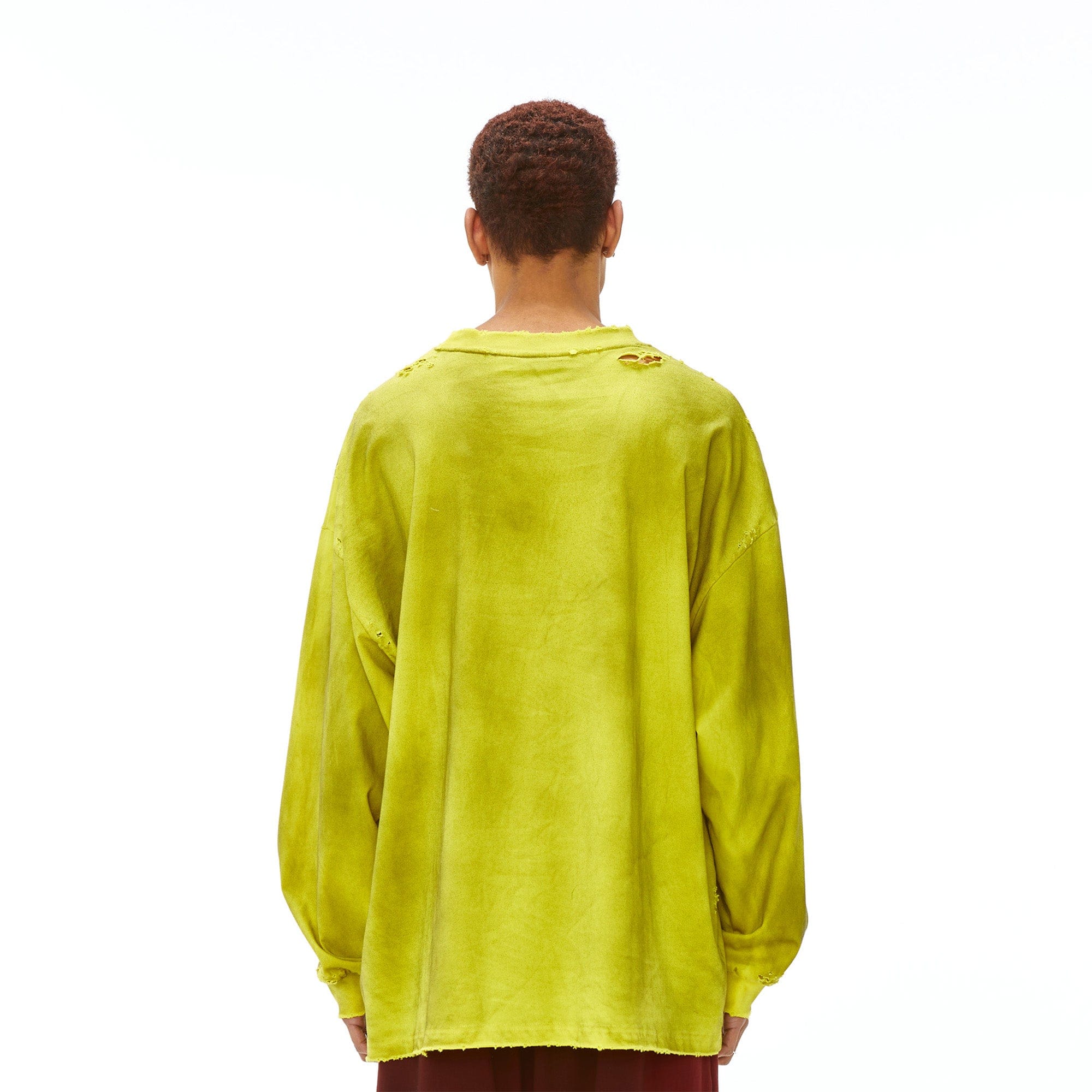 VANN VALRENCE Distressed Contrast Graphic Long-Sleeve Tee, premium urban and streetwear designers apparel on PROJECTISR.com, VANN VALRENCE