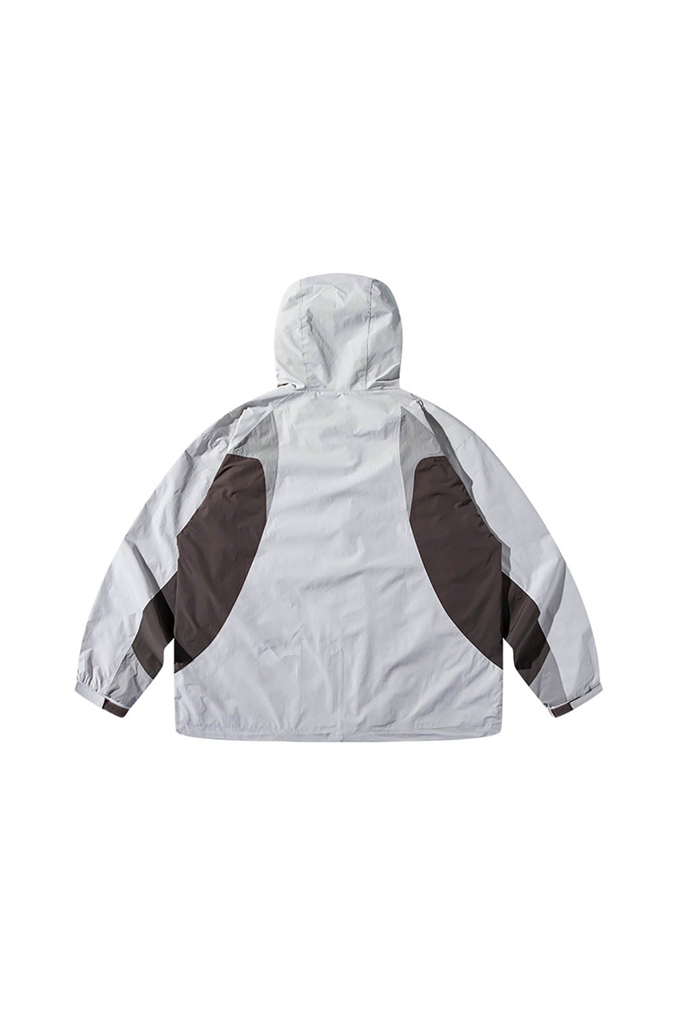 ENSHADOWER Spliced Contrasted Drawstring Windbreaker
