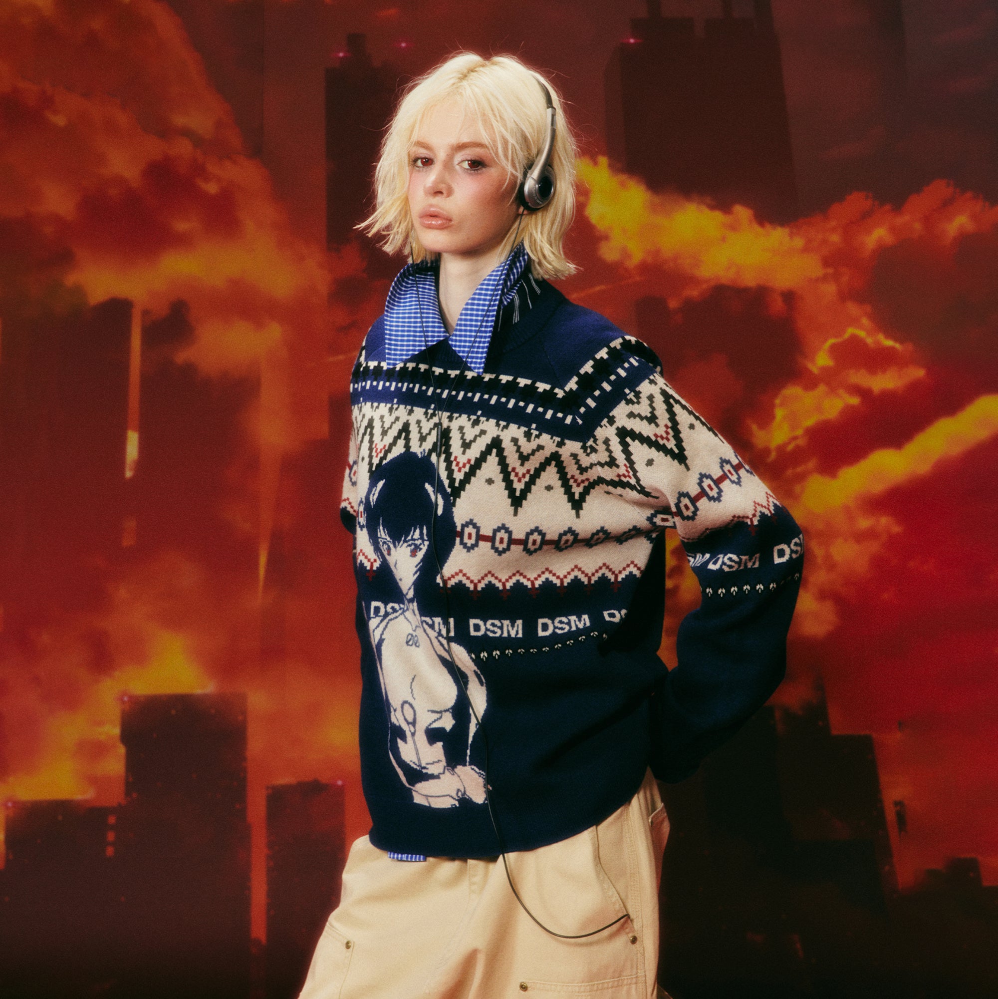 DONSMOKE x EVA Jacquard Graphic Sweater
